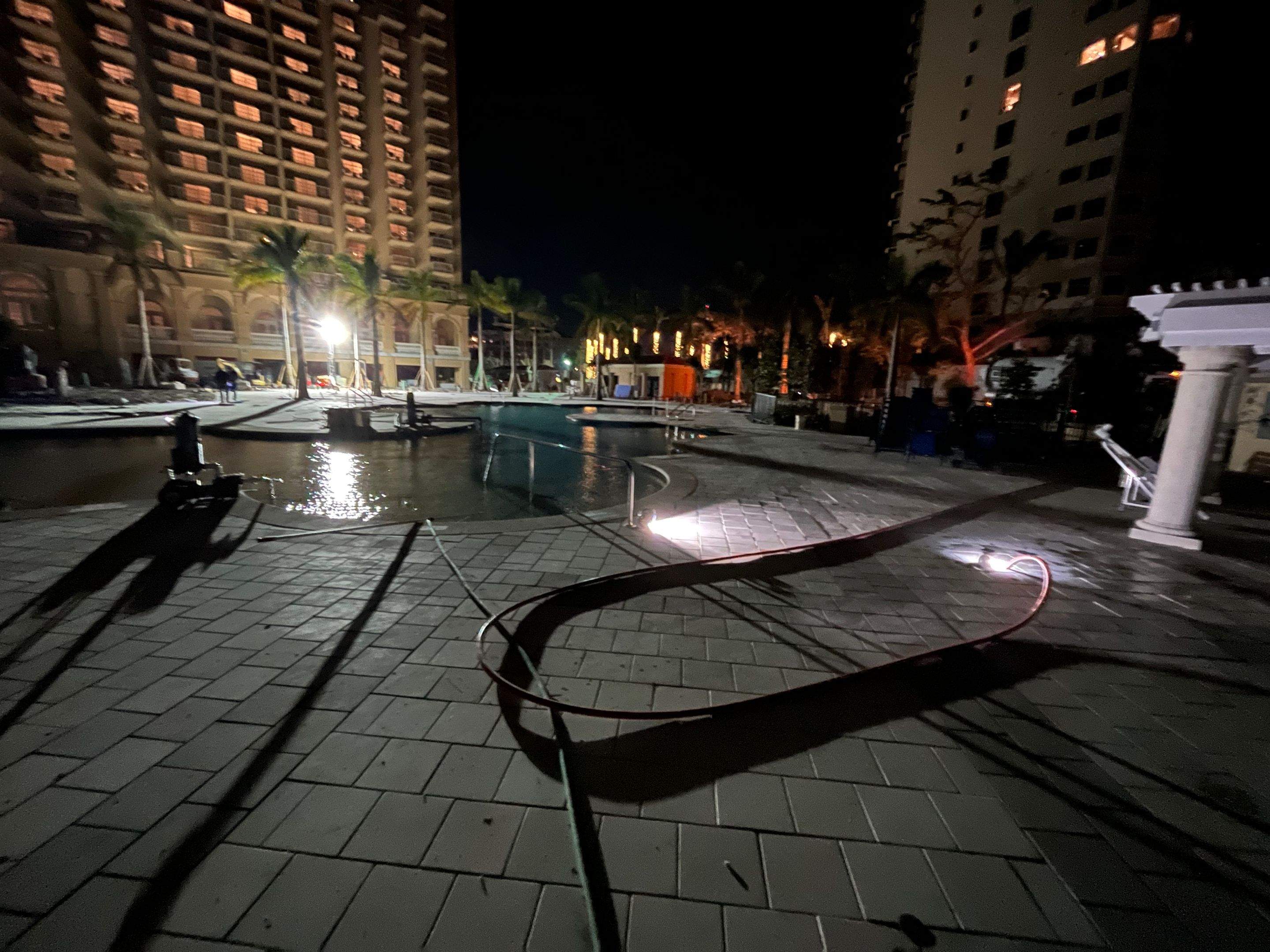 Ritz-Carlton S. Pool Deck & S. Service Rd Drain Cleaning by APS Power & Water