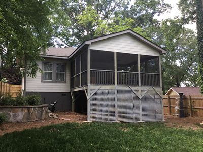 Custom Screened Porch Addition with Vaulted Wood Ceiling in Atlanta