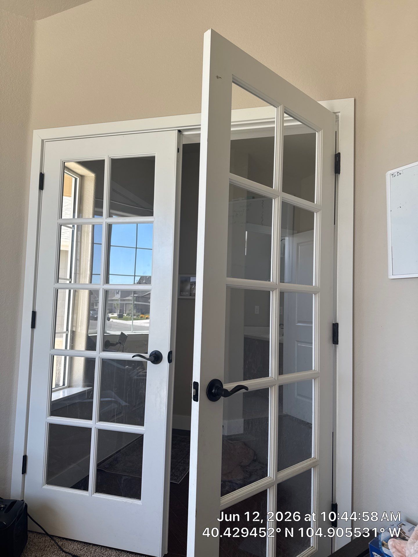 Professional Home Office Setup and French Door Installation in Windsor by CompanyCam Sales Demo