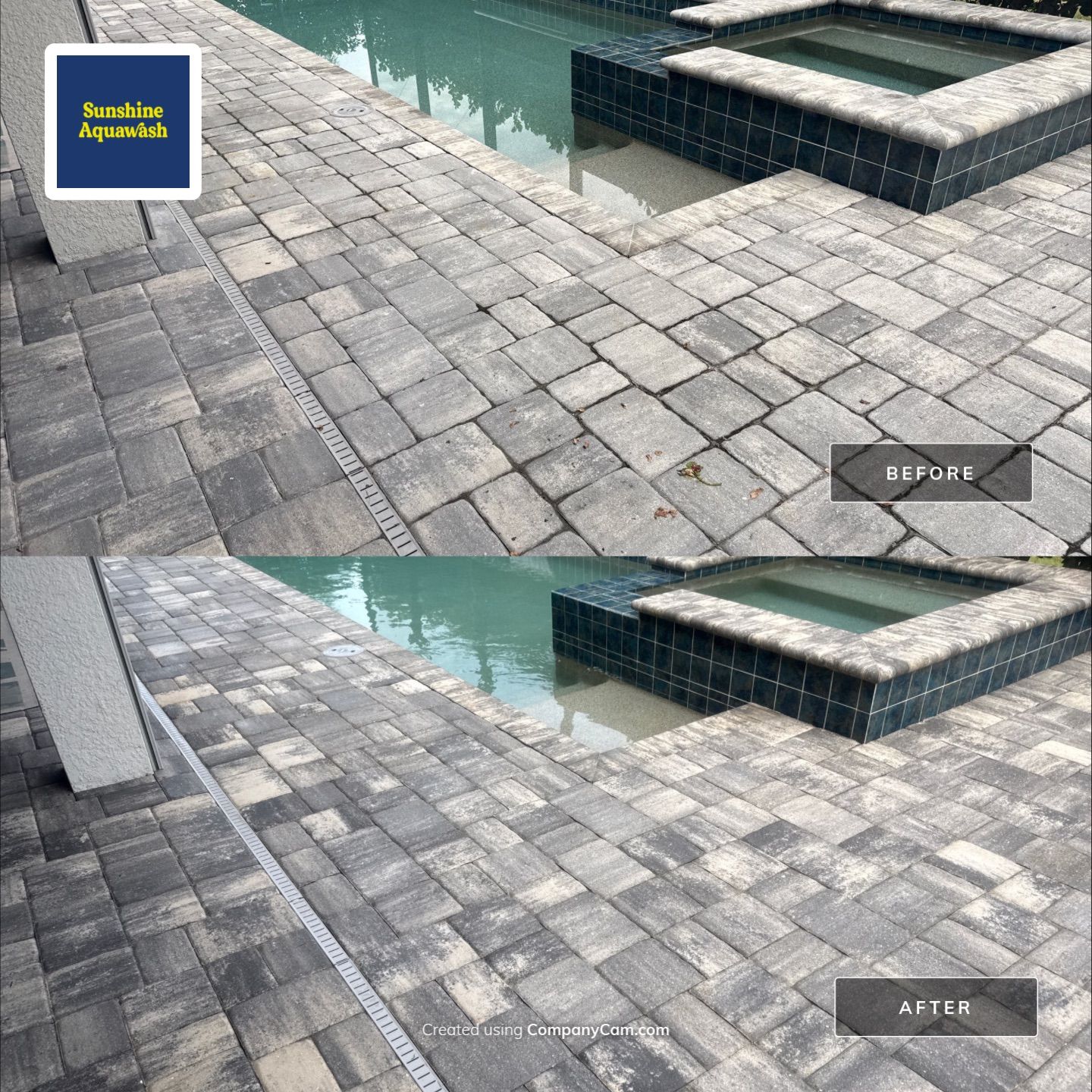 Paver Pool Deck Cleaning, Screen Enclosure & Front Entrance Cleaning – Cresswind at Lakewood Ranch, FL 34211 by Sunshine AquaWash