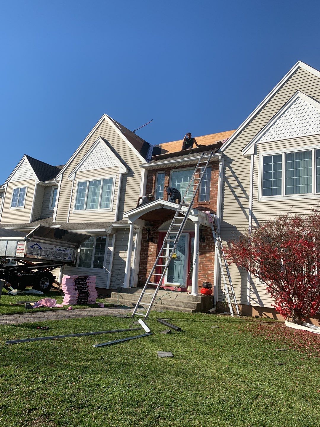 Commercial Roofing Installation using Owens Corning TruDefinition driftwood by A Plus Exterior