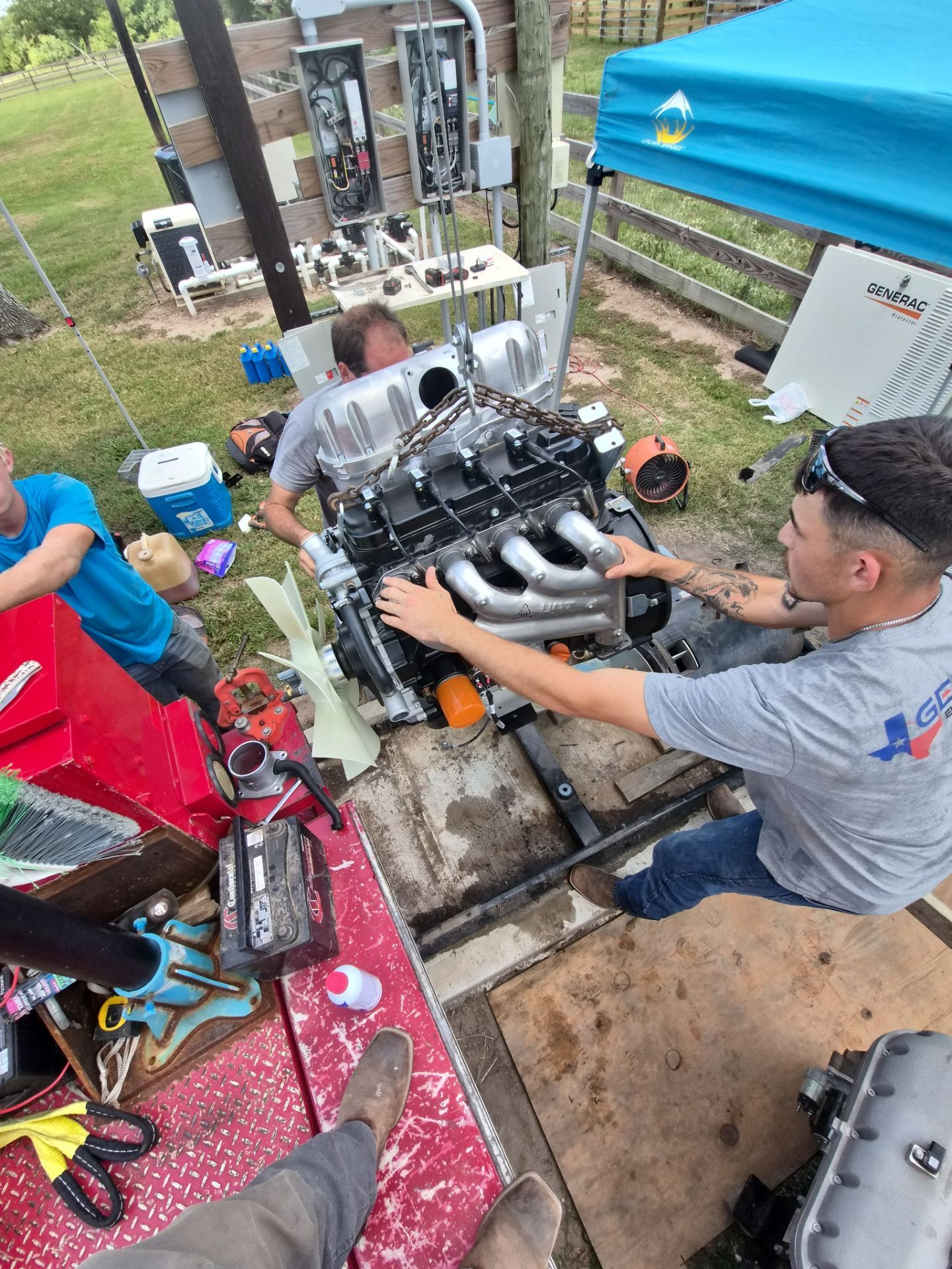 Generac Liquid-Cooled Generator Engine & Radiator Replacement in Brookshire, Texas by GenTex Elite Services
