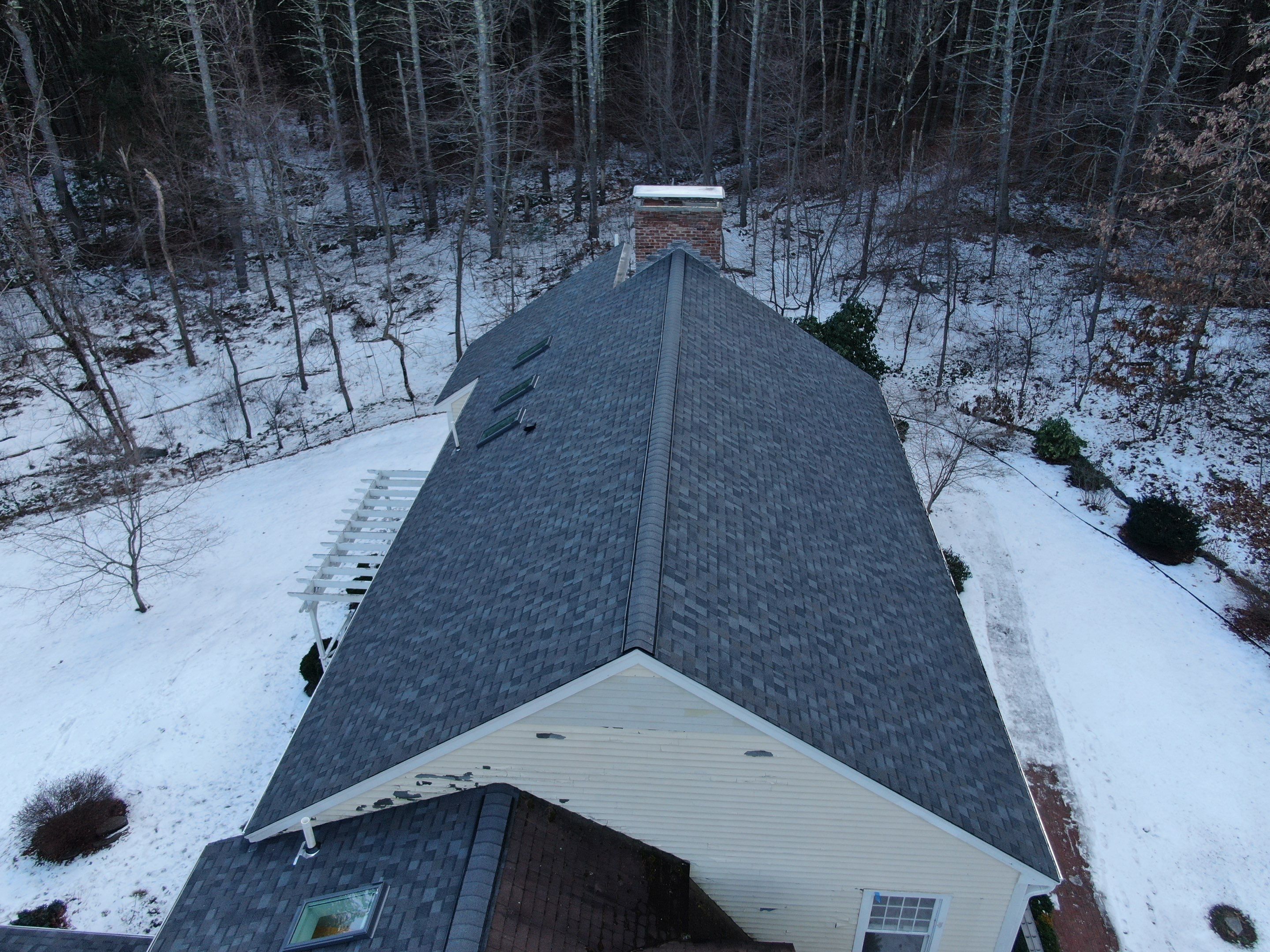 Full Roof Replacement + 5 New Velux Skylights with Relocation — Carlisle, MA by Mighty Dog Roofing of Greater Middlesex County