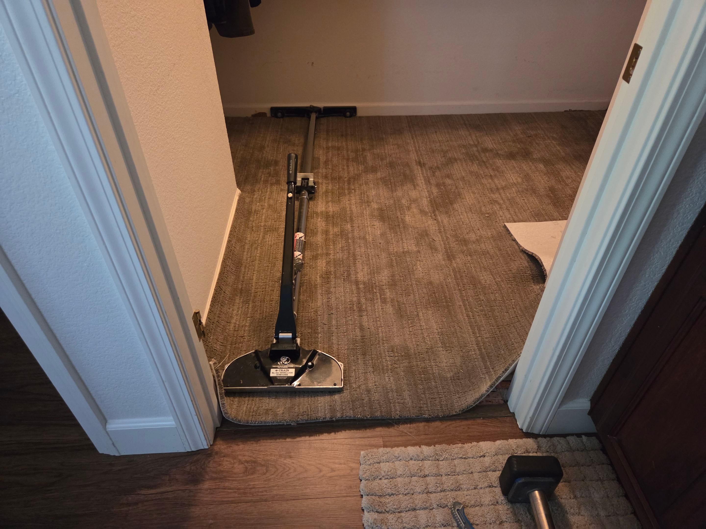 Small, Carpet Installation into a Closet by Ardent Carpet Restore LLC