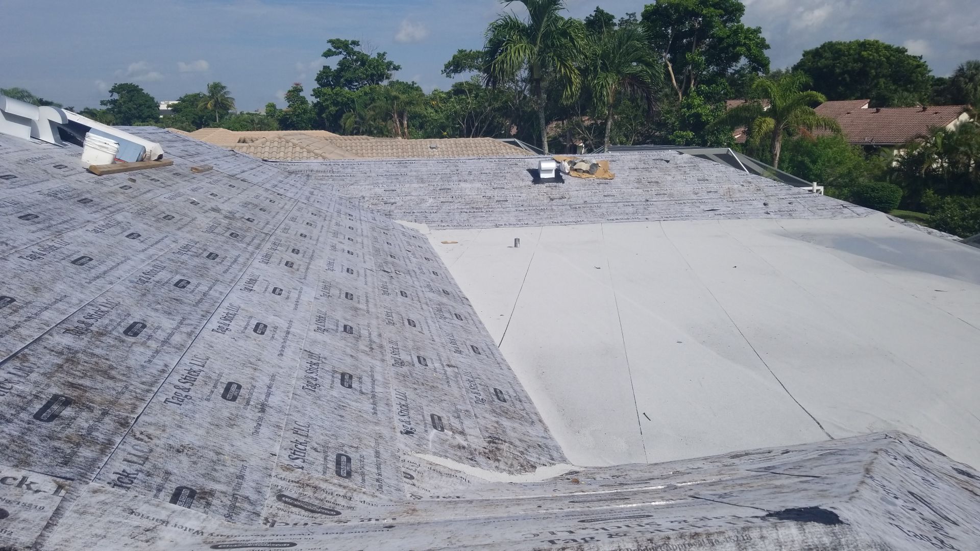 Residential Roofing Installation using 1" Nail strip metal roof by BLUES BROTHERS ROOFING