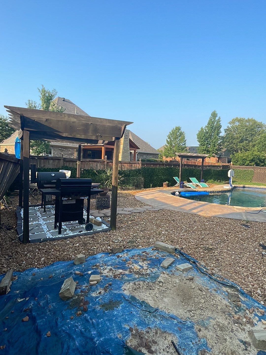 6ft Treated Pine Good Neighbor Fence 6x6 French Gothic Posts by Roberson Construction LLC