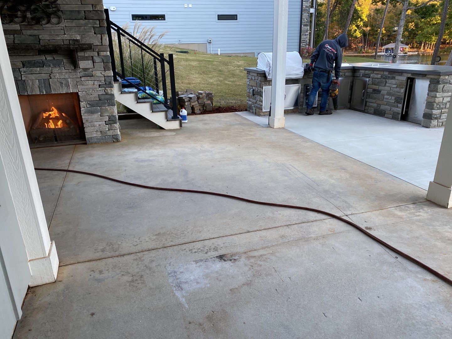 Outdoor Kitchen on Lake Keowee by Xtreme Concrete Services