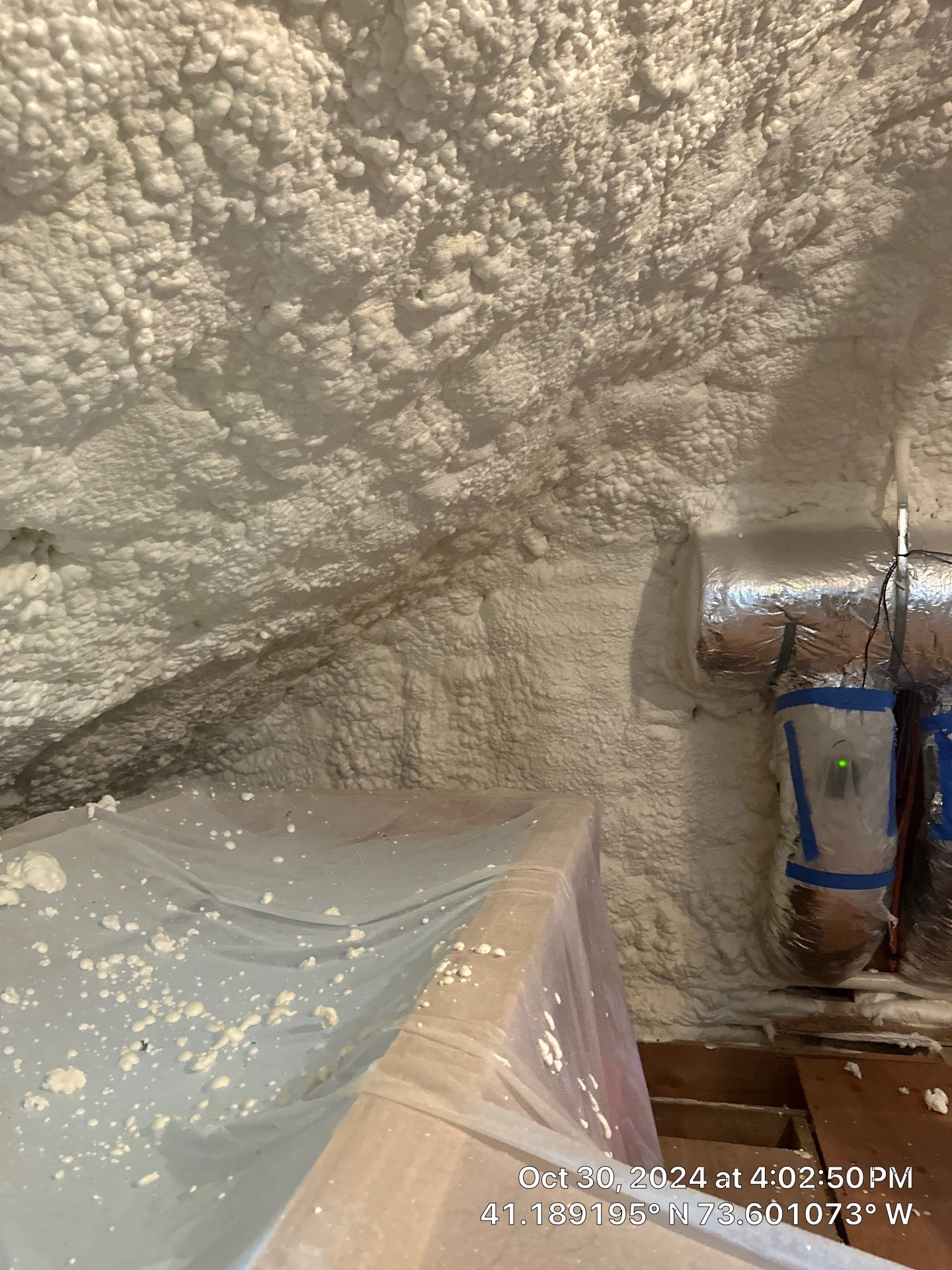 Attic Insulation using open cell spray foam by NYS Foam & Energy