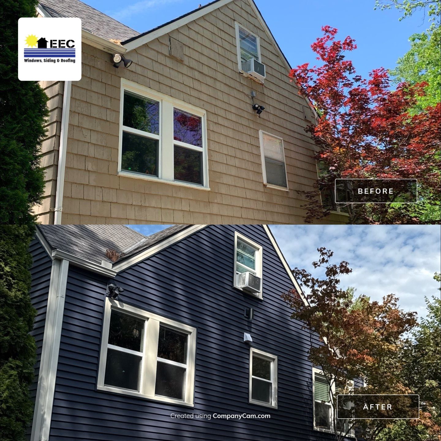 Kansas City Indigo Insulated Craneboard Siding and Window Replacement Project in Kansas City by EEC Windows, Siding & Roofing