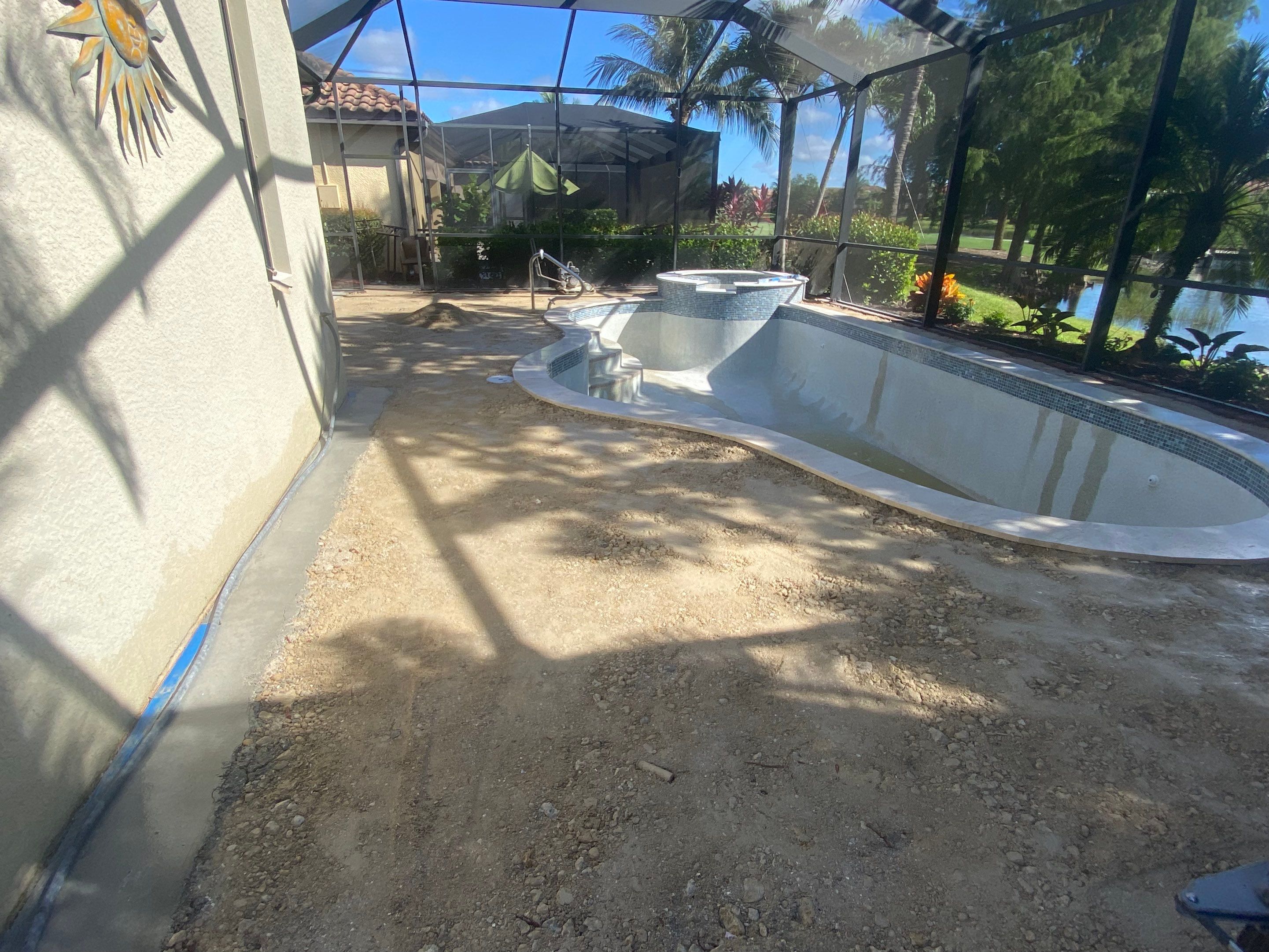 Textured Marble Pool Deck - Bonita National Golf & Country Club by Old Town Pavers Llc