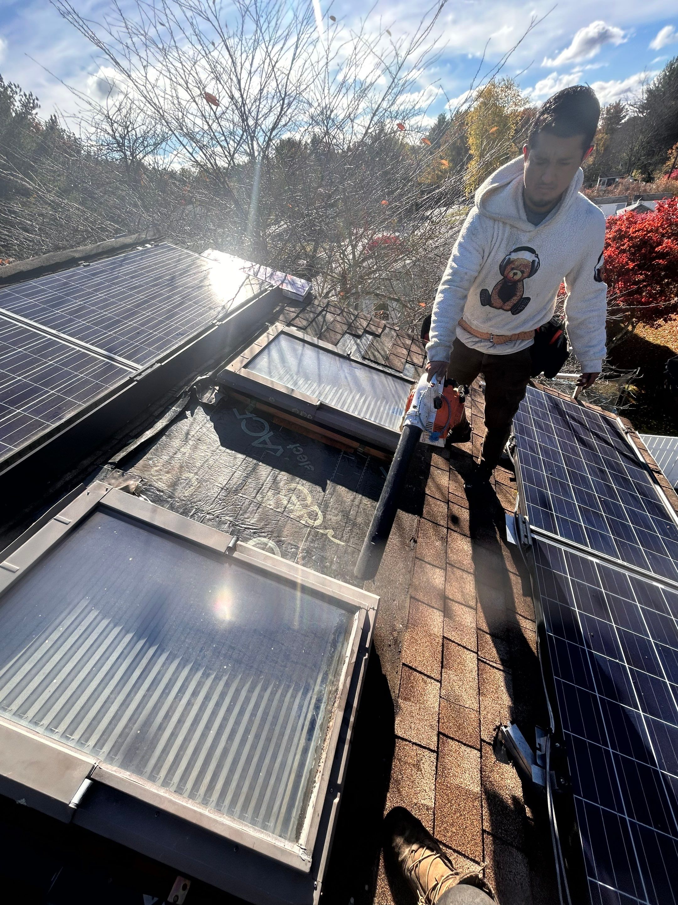 Tewksbury Dual Skylight Replacement with Solar Shades by Mighty Dog Roofing of Greater Middlesex County