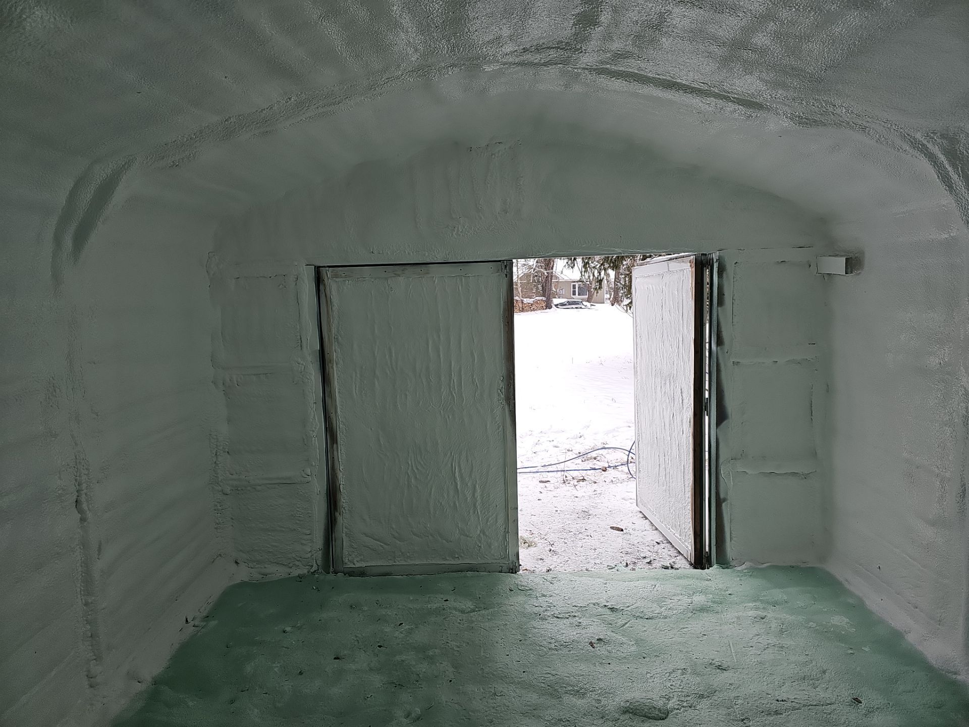 Closed Cell Spray Foam Applied to a Metal Shed by NYS Foam & Energy