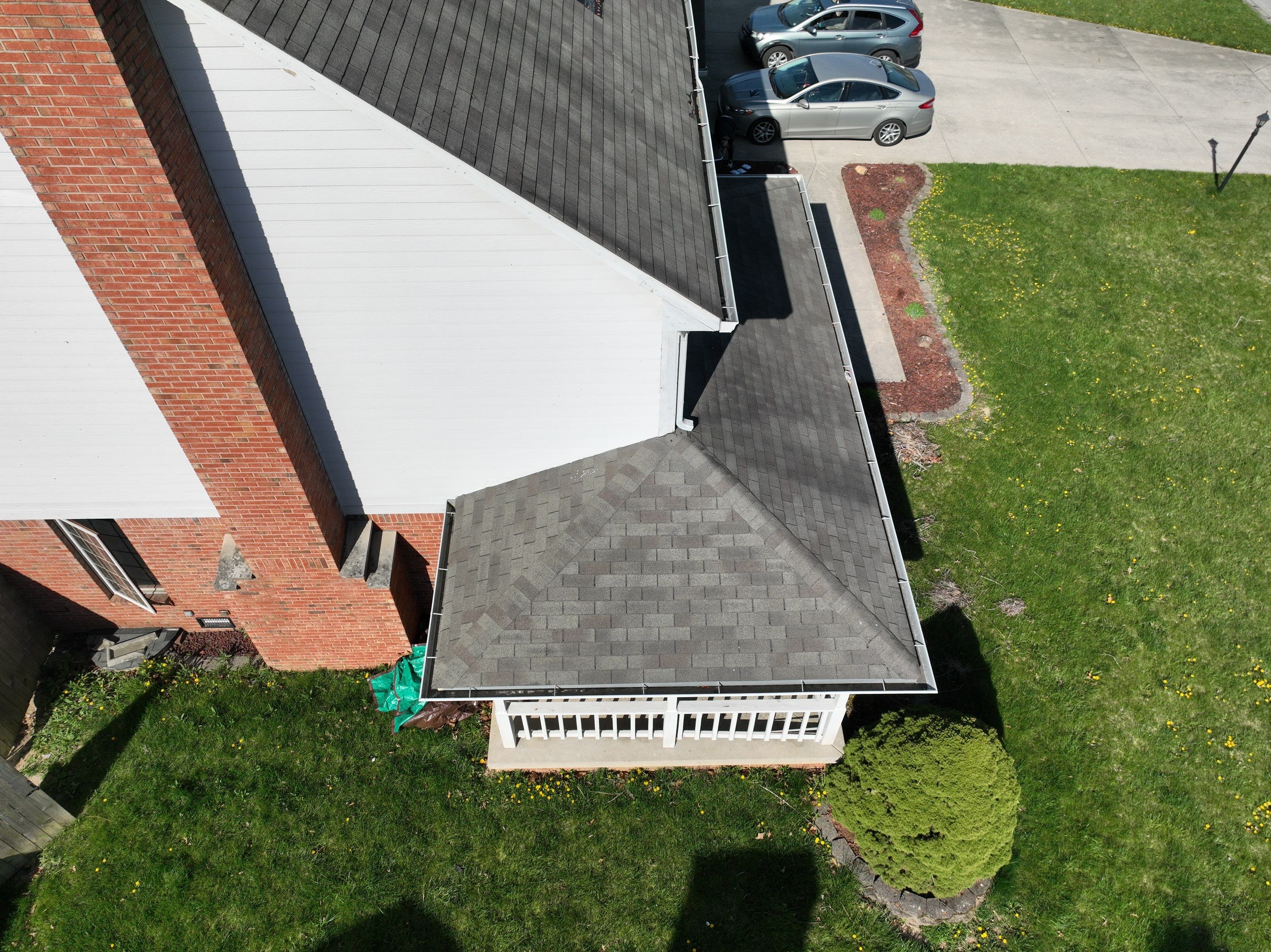 Tornado damage in Whiteland. Roof replacement, James Hardie siding, exterior paint, gutters, windows, doors by 317 Roofing & Restorations