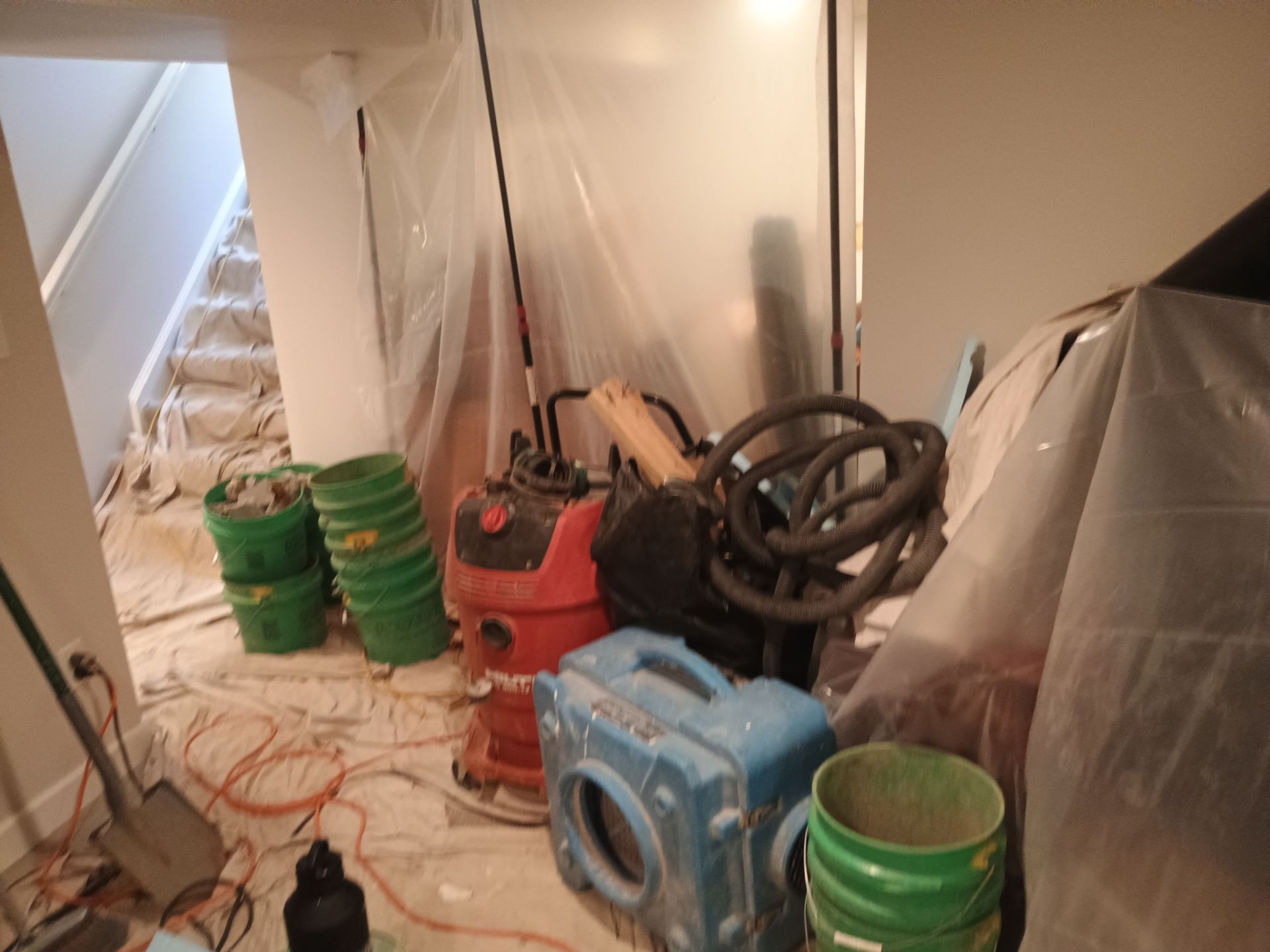 Interior Drain Tile in a Finished South Minneapolis Basement by Waterproofing Northeast