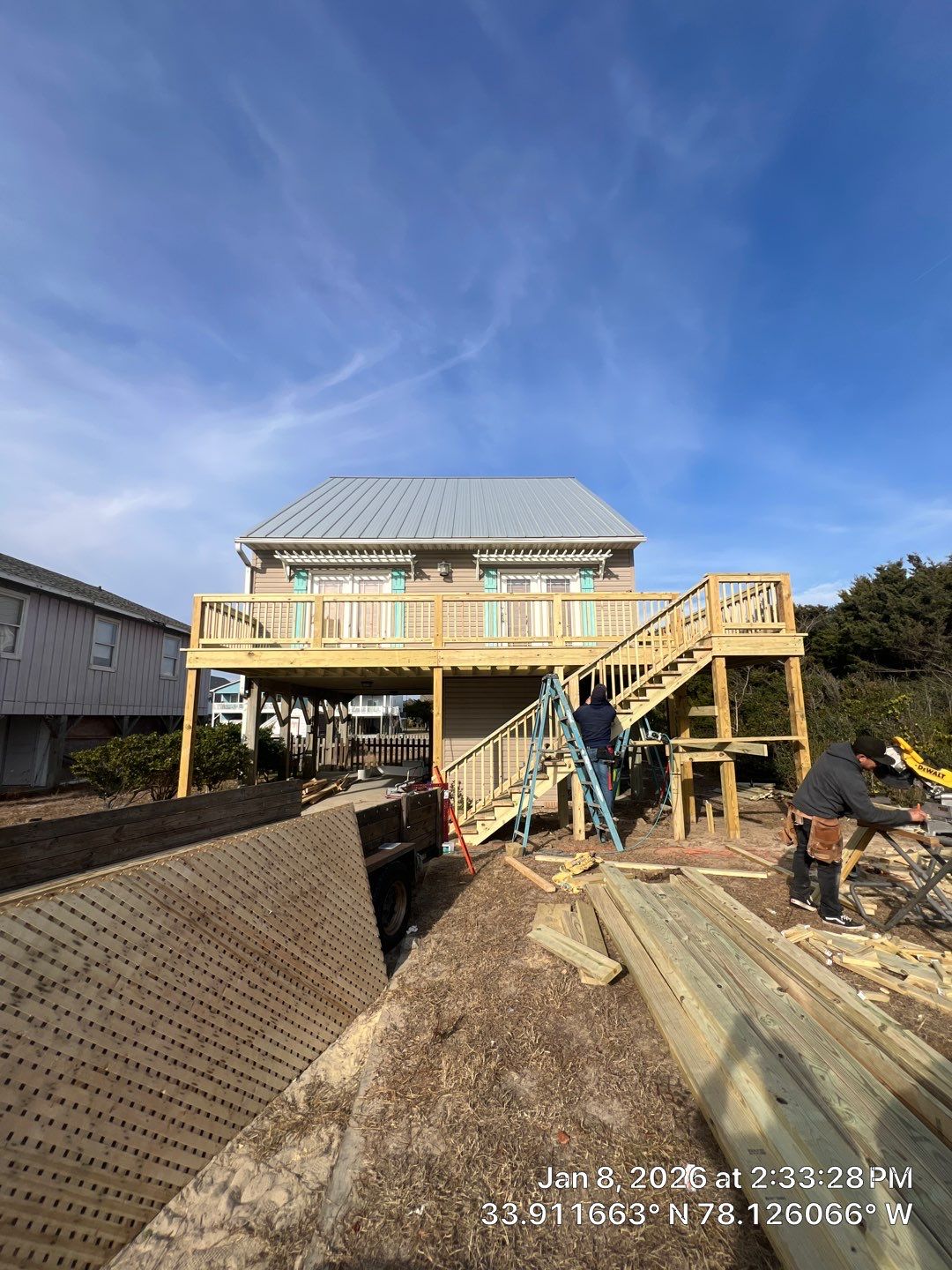 Deck Construction in Oak Island, NC | Coastal Outdoor Living Project by RGR Construction and Roofing, LLC