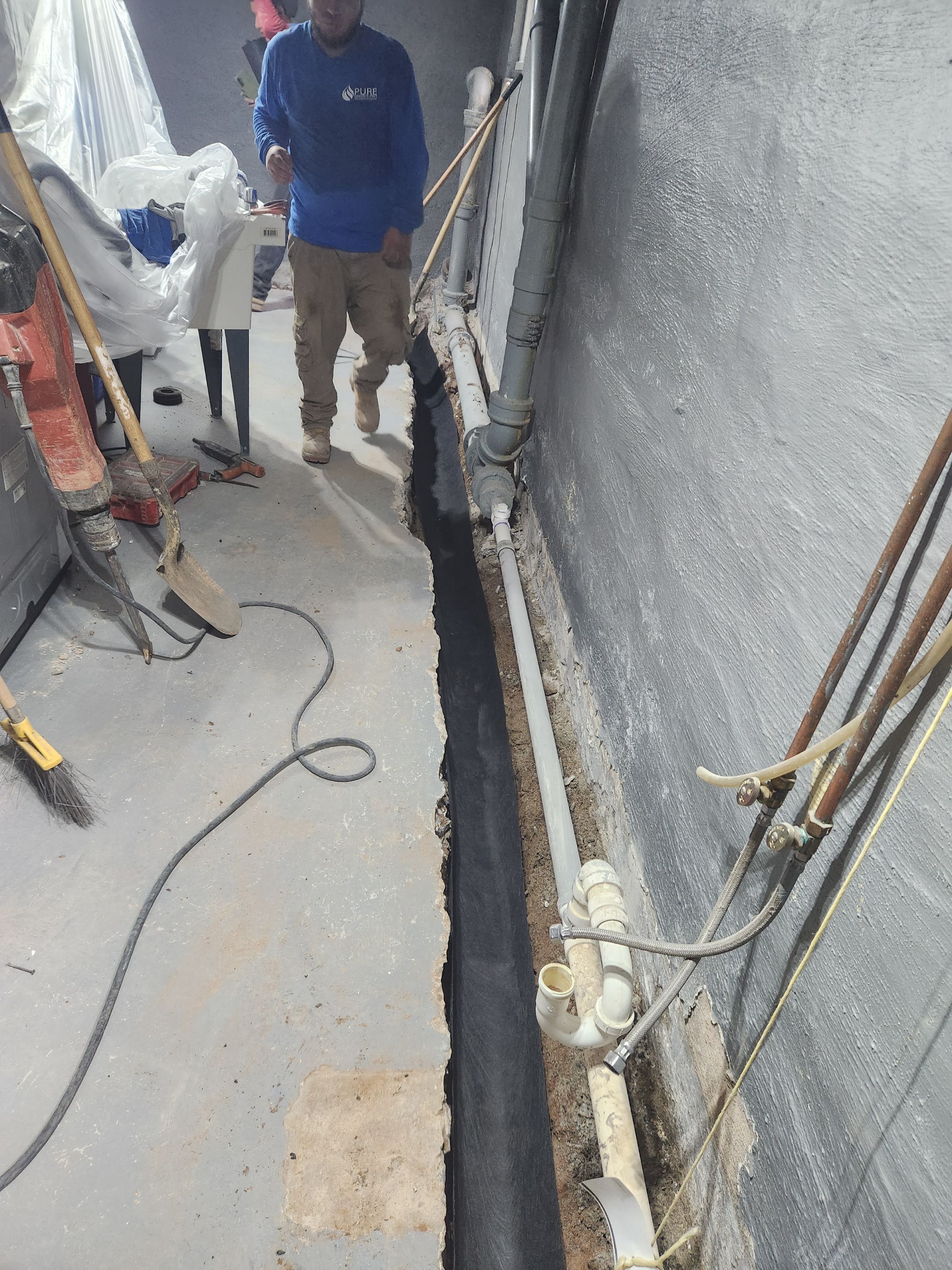 Interior French Drain River Edge NJ by Pure Service Pro, LLC 