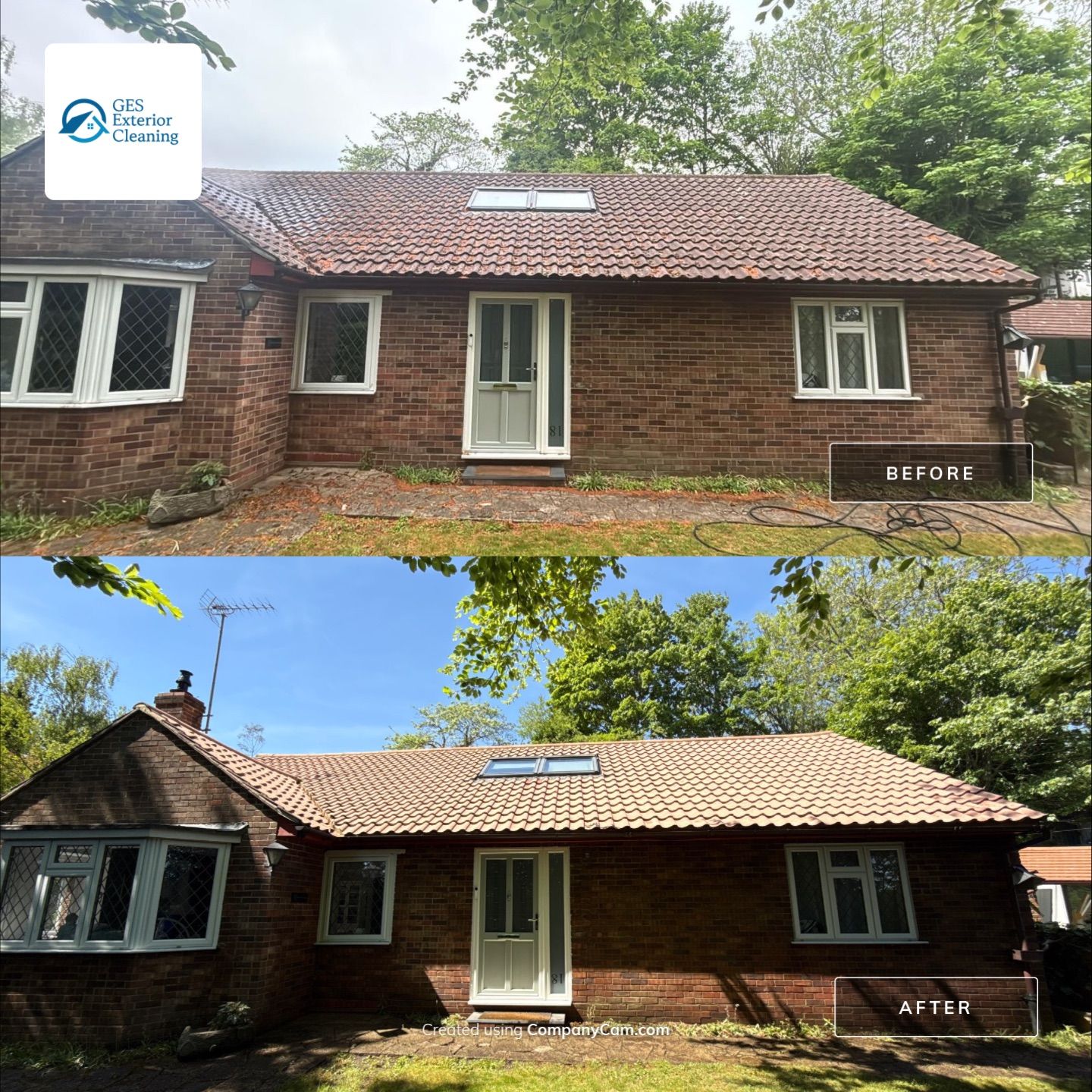 Roof Clean - Biocide Treatment using Honda 15lpm Low Pressure Washing Machine by Ges Exterior Cleaning ltd