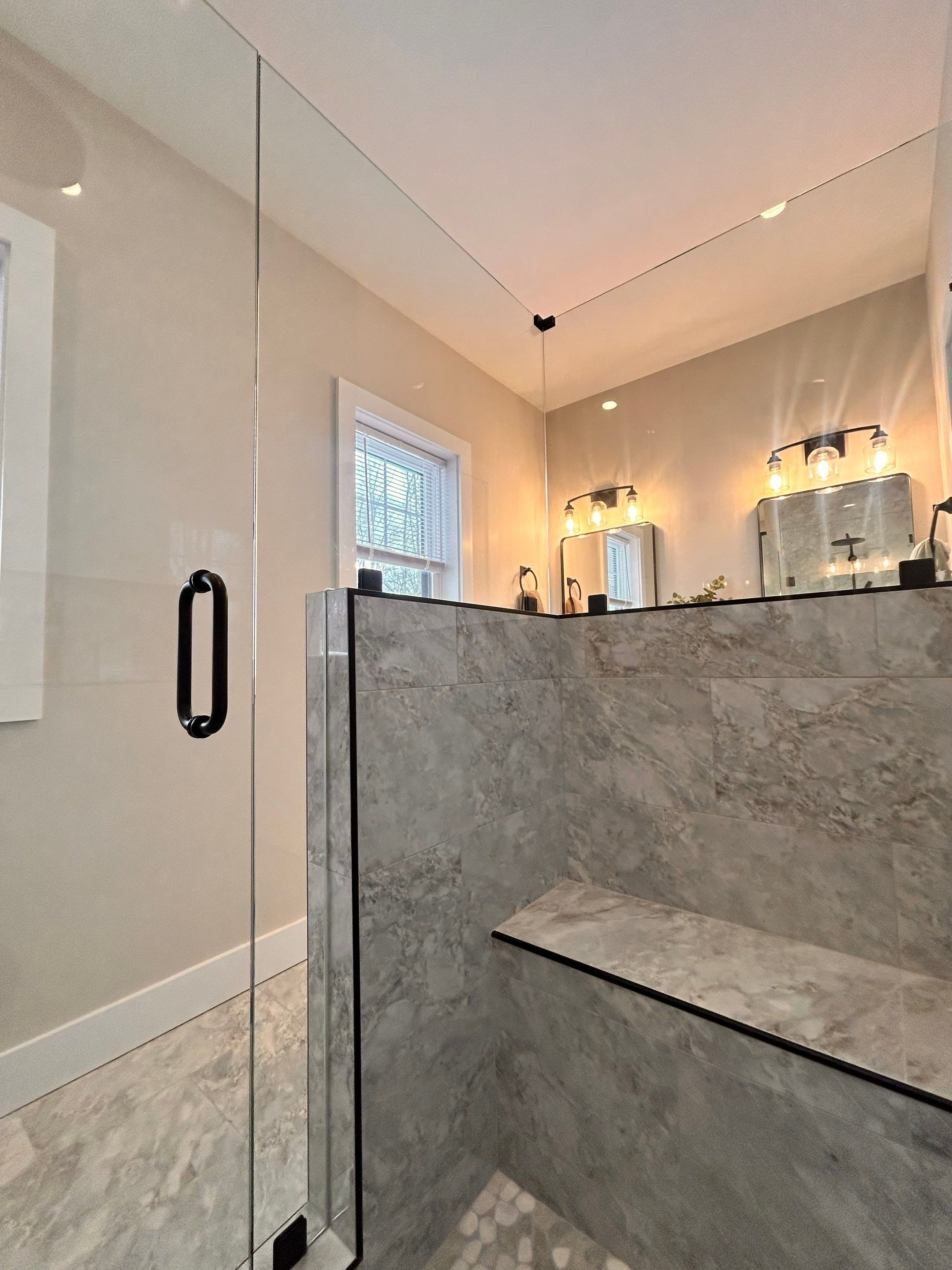 Frameless Shower Enclosure using Tempered Shower Glass by Cheshire Glass Company