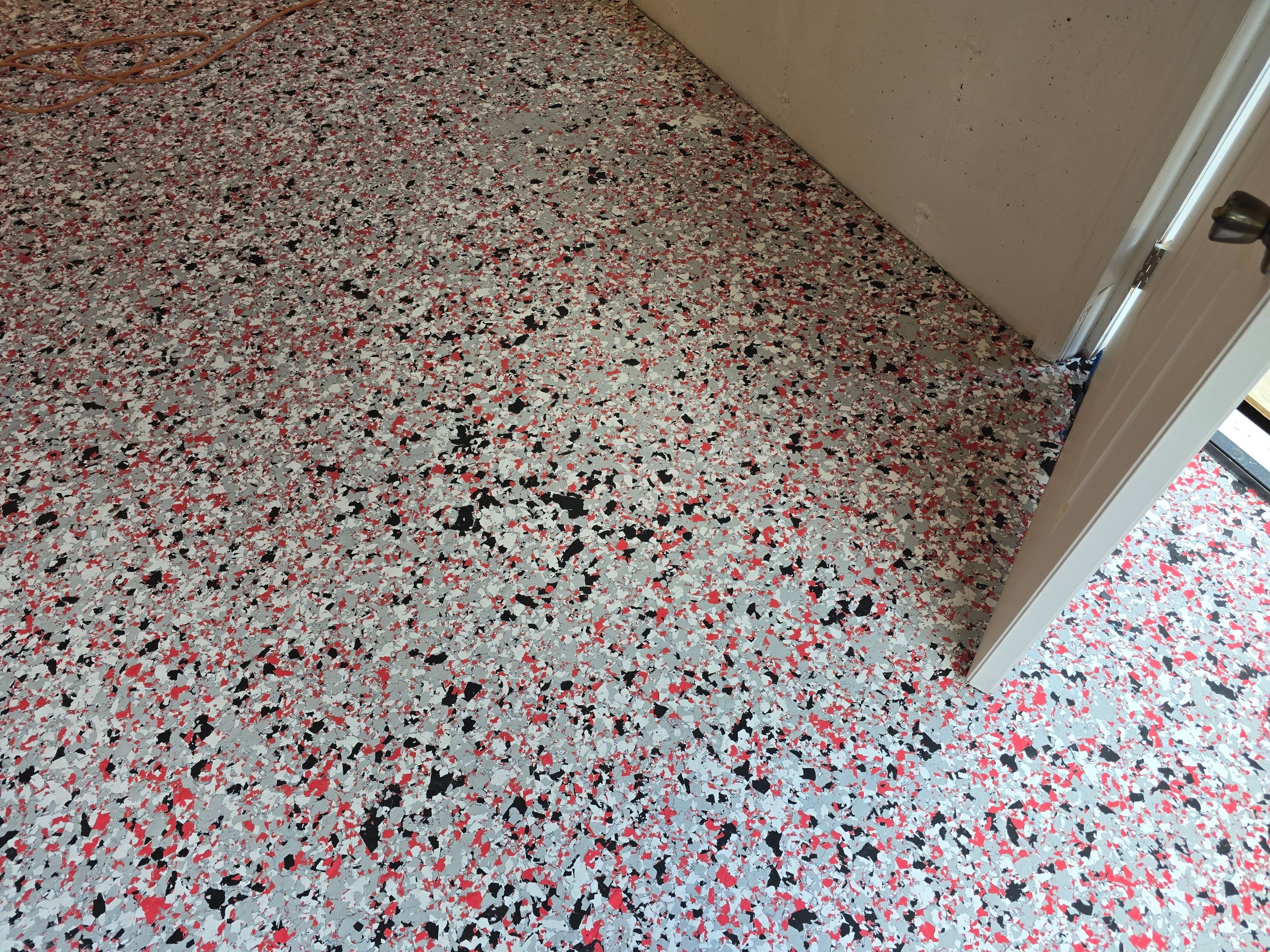 Garage Completed Using Custom Flake by Elite Floor Solutions