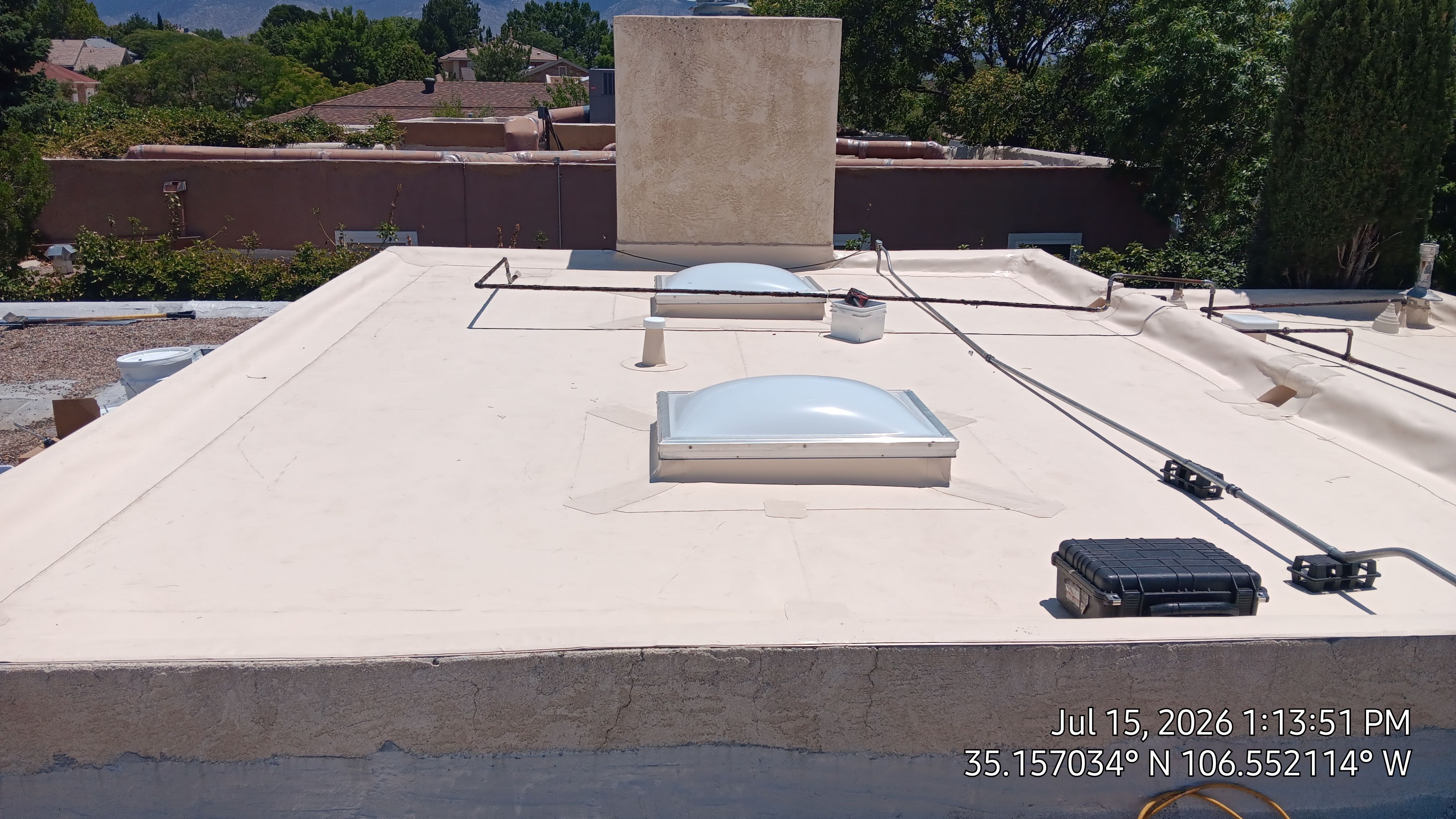 Albuquerque TPO Roof Replacement in the Northeast Heights EPS Slope and Custom Skylights by Doyle Roof Masters Inc