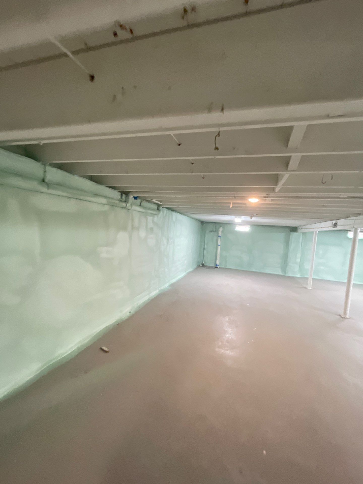 Basement Exterior Walls using Closed Cell Spray Foam by NYS Foam & Energy