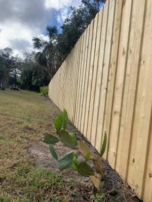 Pressure-Treated Wood Privacy Fence Installation in Sarasota