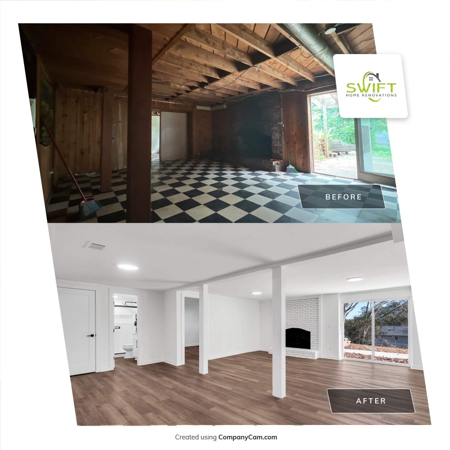 Complete Interior Home Renovation and Basement Finishing in Marietta by Swift Home Renovations 