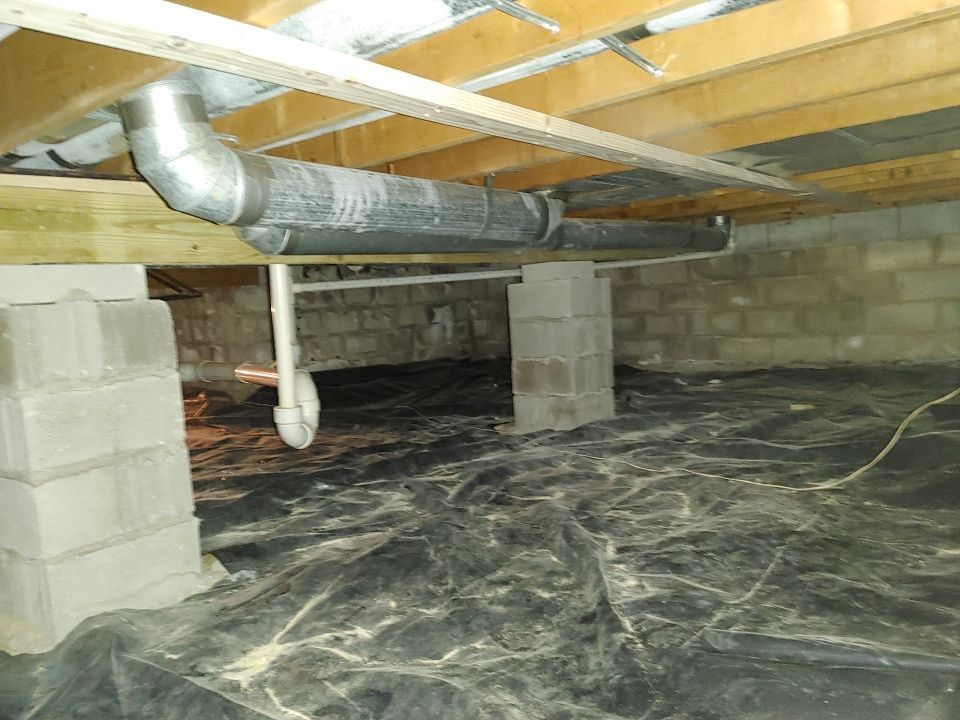 Crawl space encapsulation and Waterproofing using Structural Wood and Steel Reinforcements by Toledo Basement Repair 