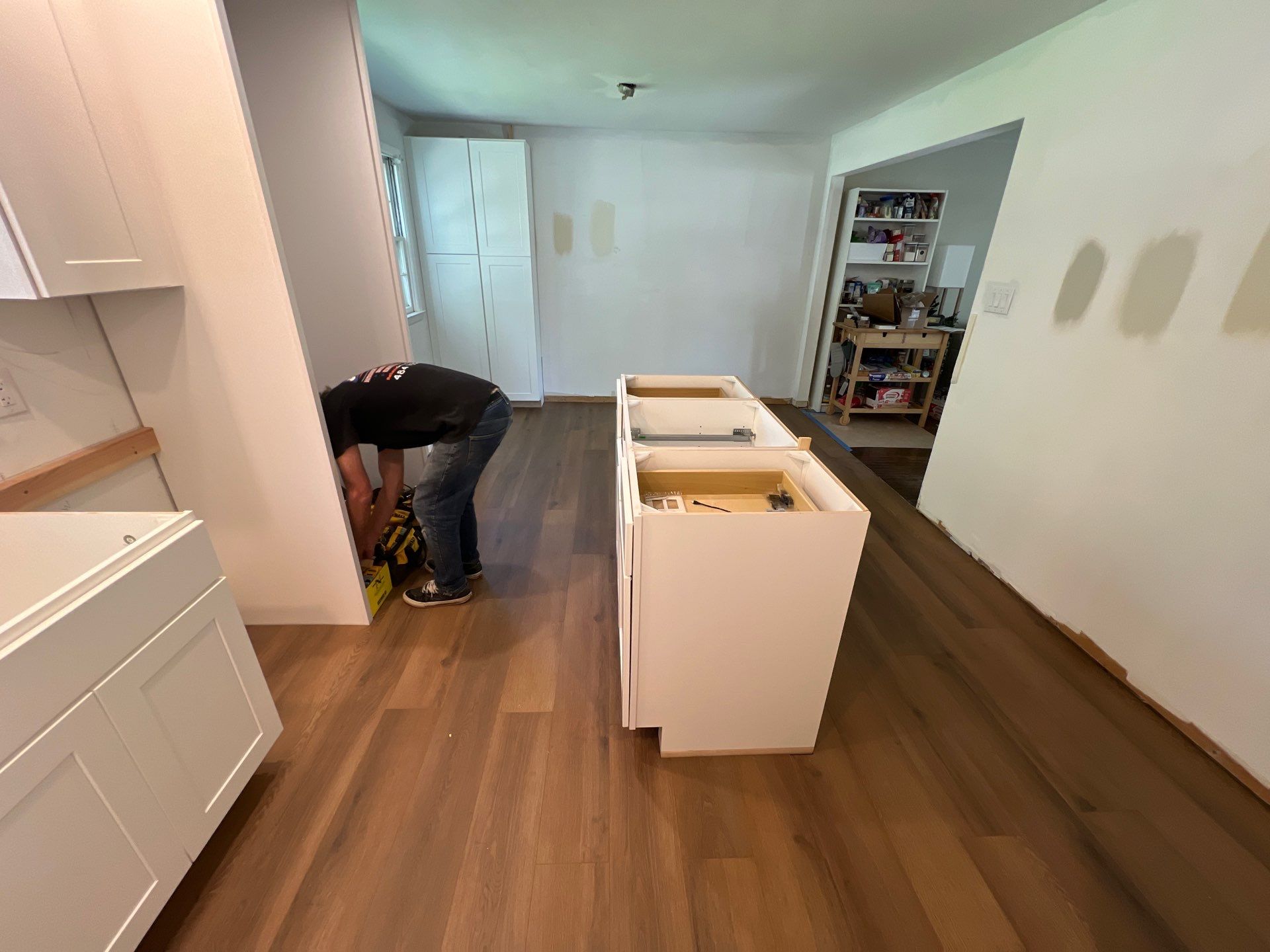 Phoenixville Kitchen Remodel with White Shaker Cabinets and Green Backsplash by Reliable General Contracting