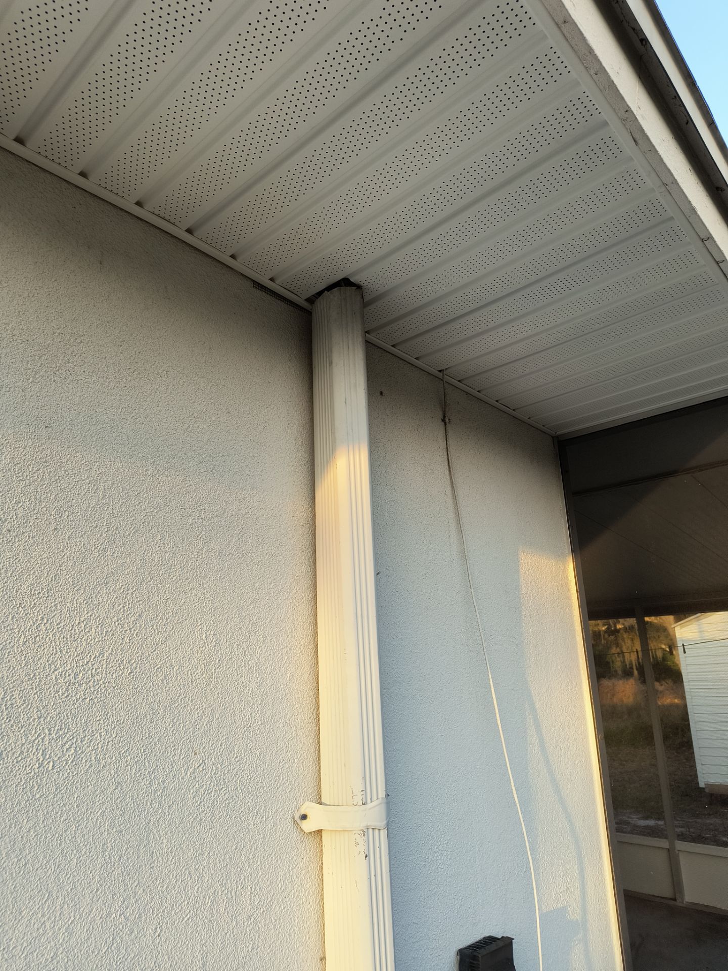 Soffit and Fascia Installation using White Soffit in Sarasota Fl by Gutter Professors