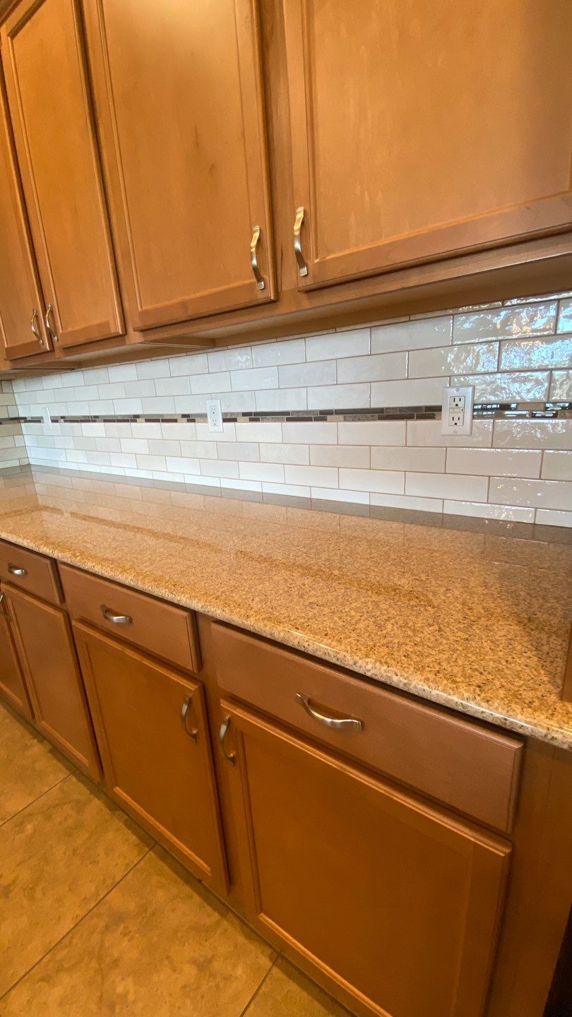 Harmony Kitchen Backsplash & Custom Coffee & Wine Bar by Workman Company LLC