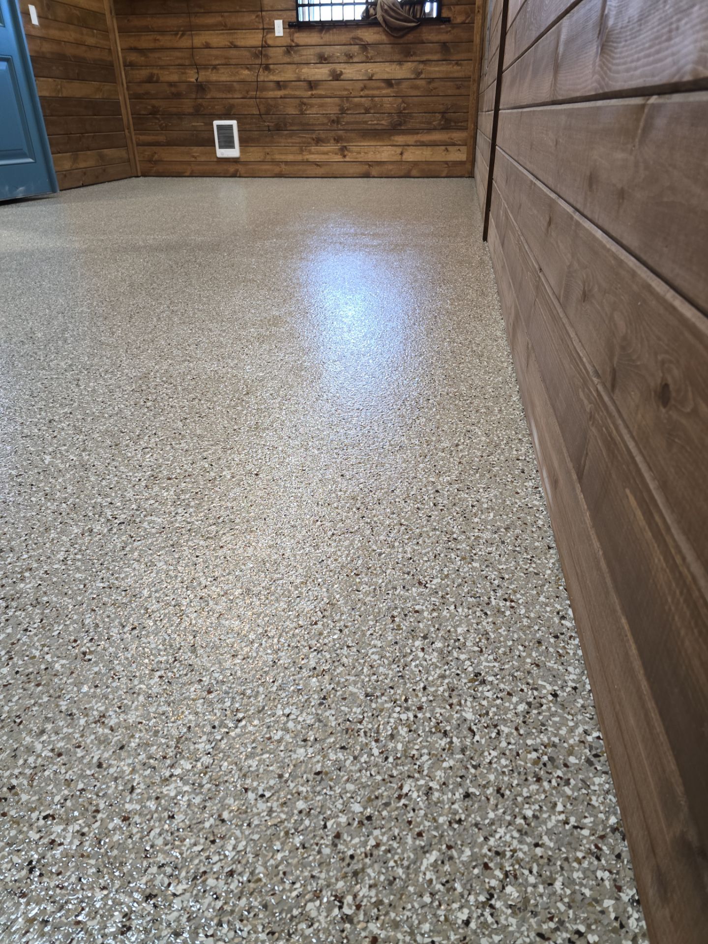 Tack Room TransFLOORmation using Pebble Beach by Croc Coatings, LLC