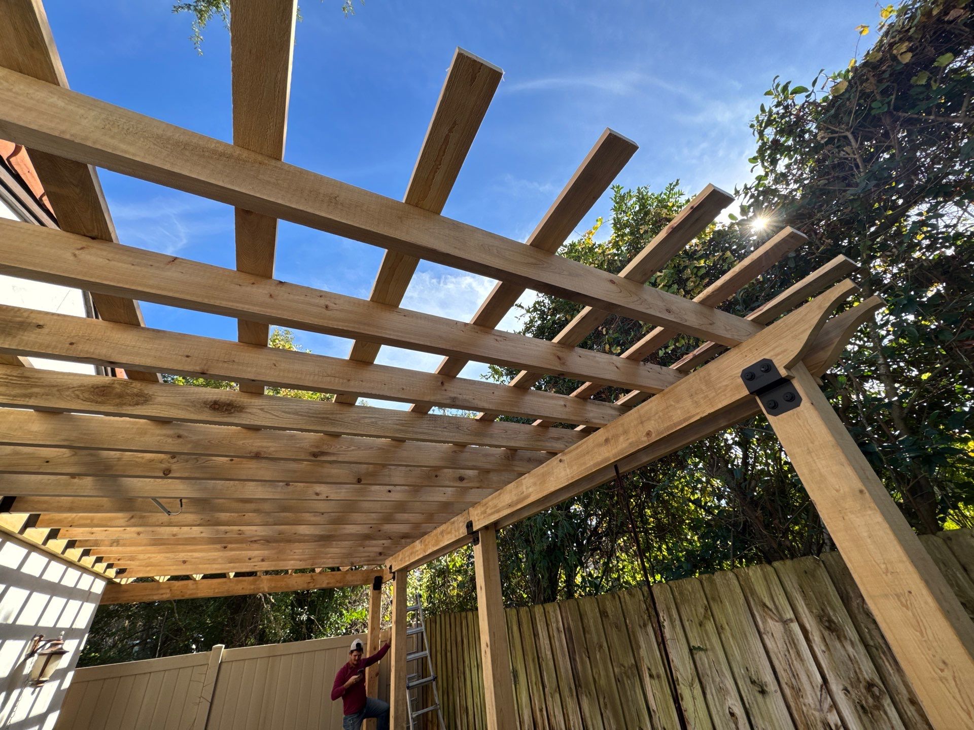 Attach Cypress pergola by Orlando pergolas