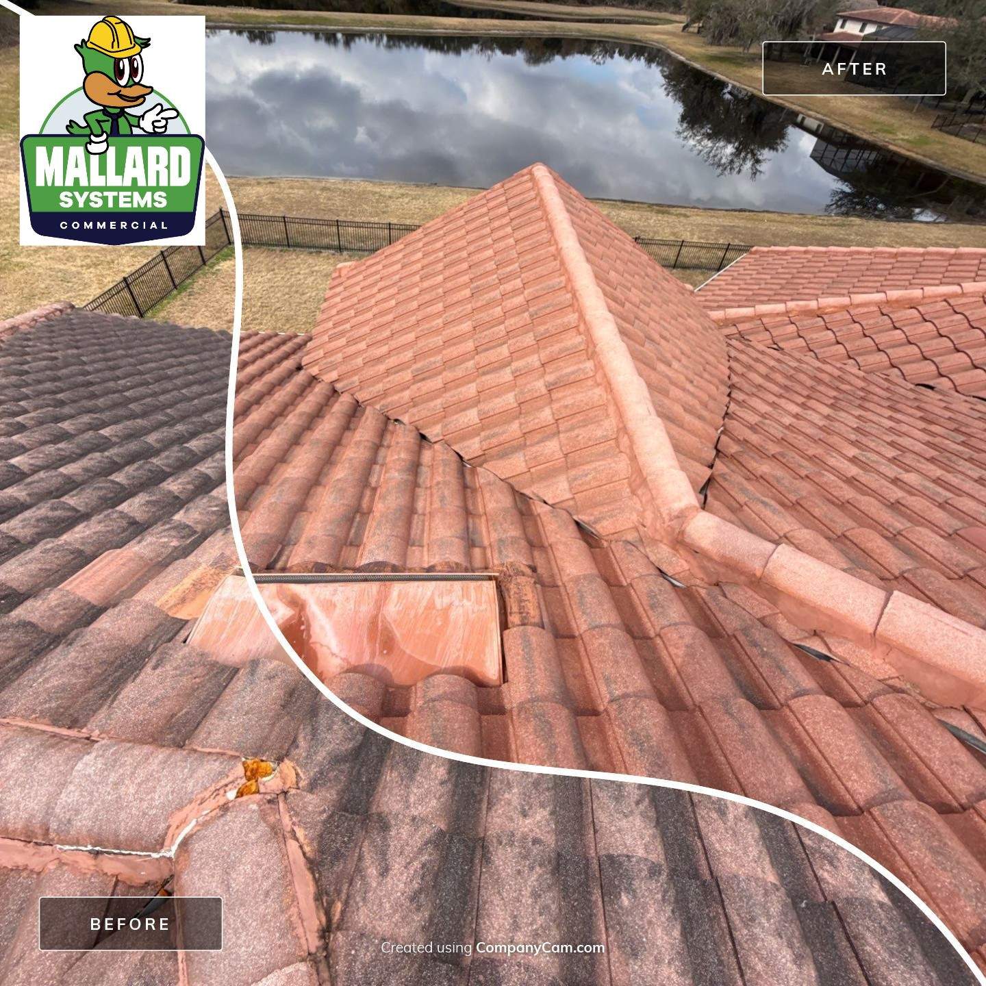 Barrel Tile Roof Cleaning by Mallard Systems