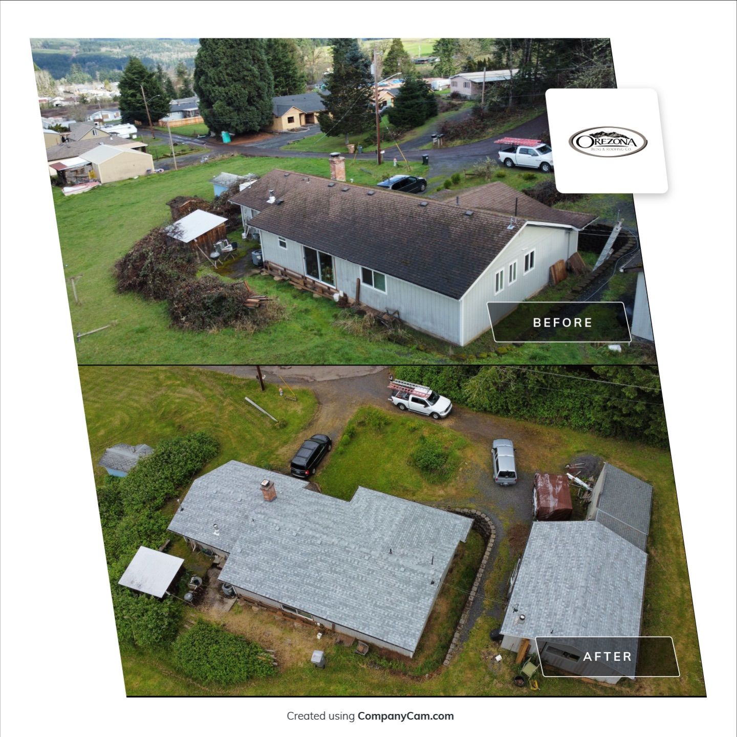 Residential Roofing Installation using IKO Dynasty (Color: Frostone Grey) by Orezona Building & Roofing Company, Inc.
