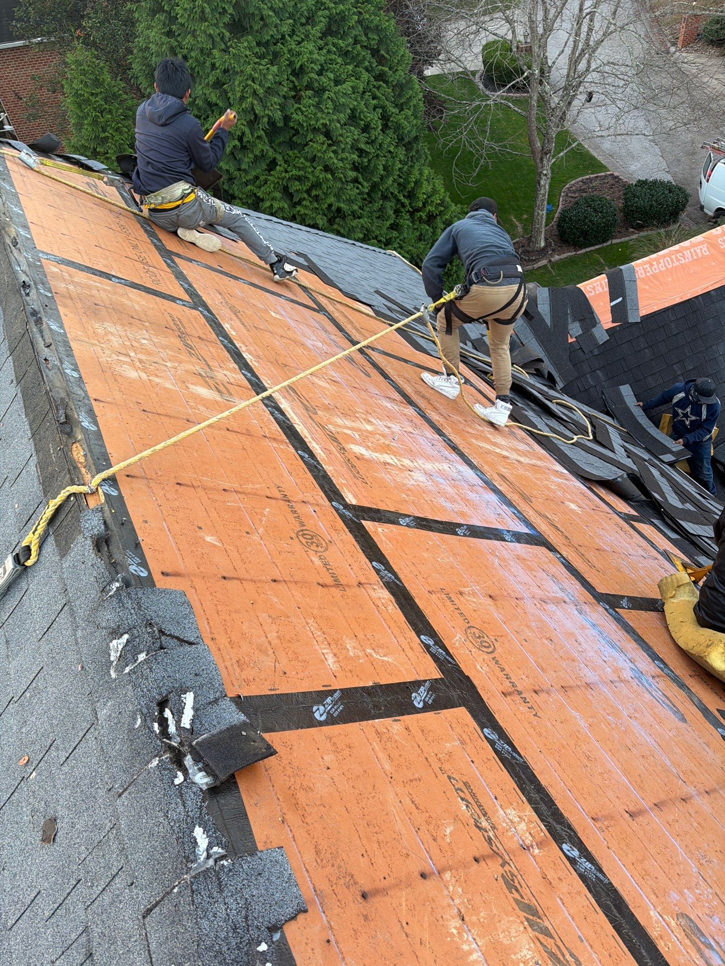 Residential Roofing Installation using GAF Timberline HDZ Charcoal by Rainstoppers Roofing