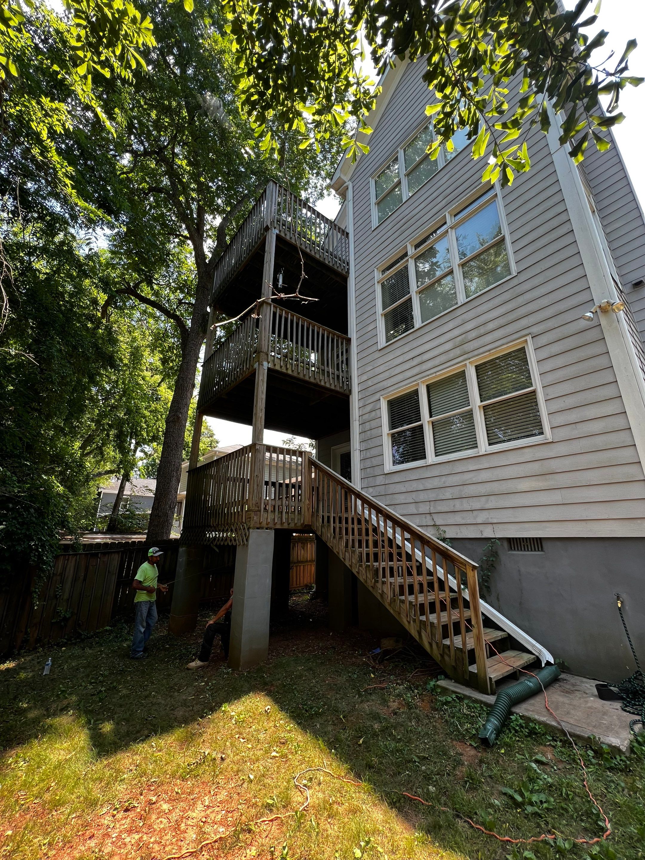 Multi-Story Wood Deck and Staircase Installation in Southeast Atlanta by Swift Home Renovations 