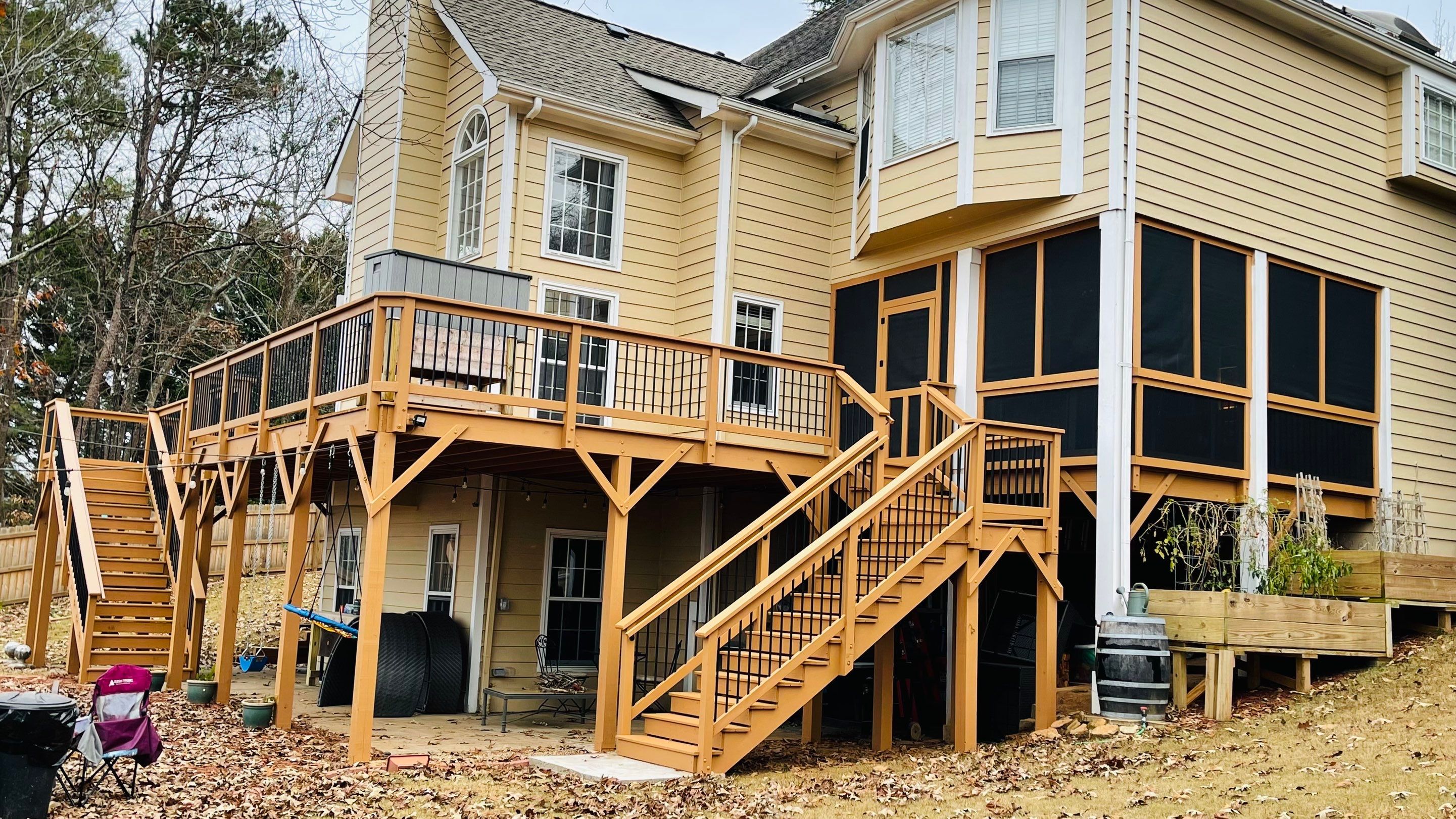 Elevated Deck Staining and Structural Sealing in Alpharetta by Swift Home Renovations