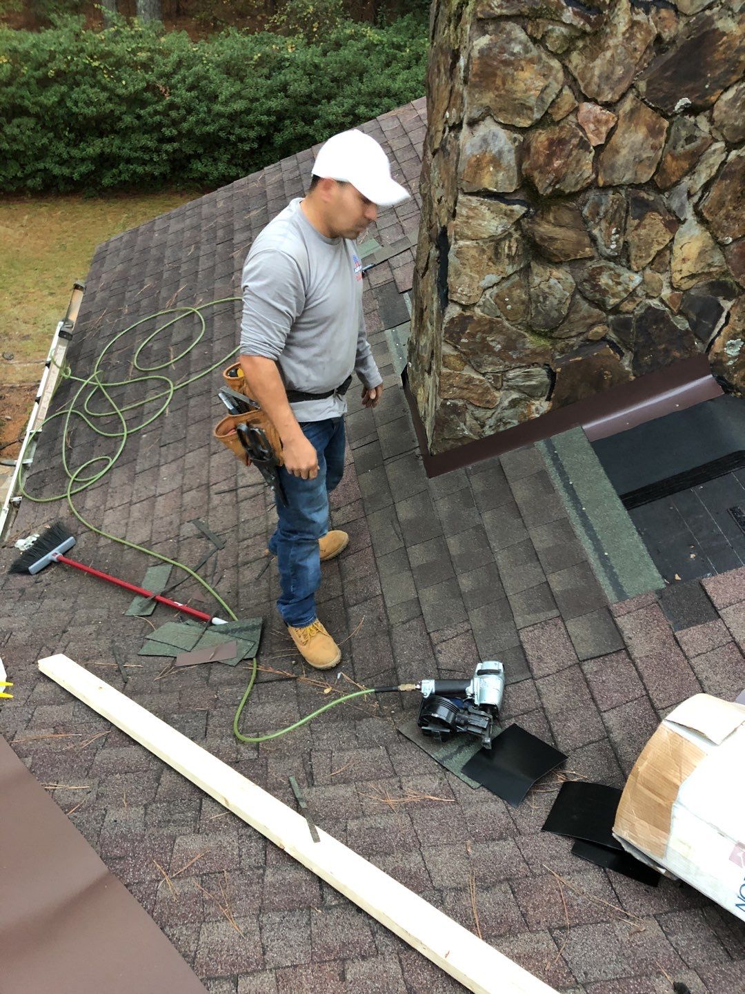 Chimney Flashing using Roof Repair by American Roofing NC
