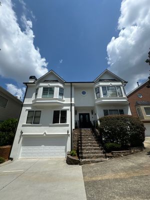 Full Exterior Stucco Painting and Wood Deck Staining in Atlanta