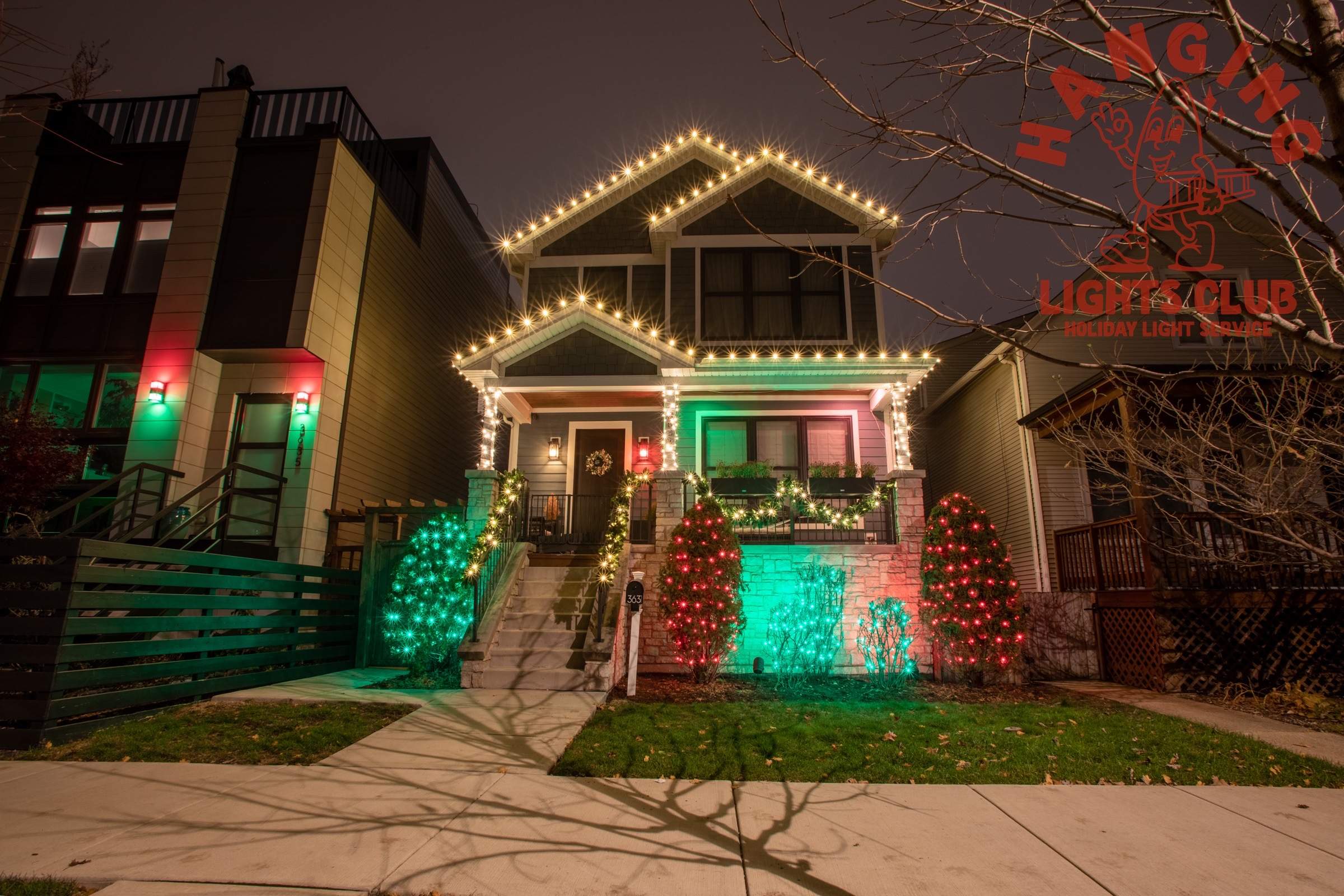 Christmas Lights in Chicago by Hanging Light Club LLC