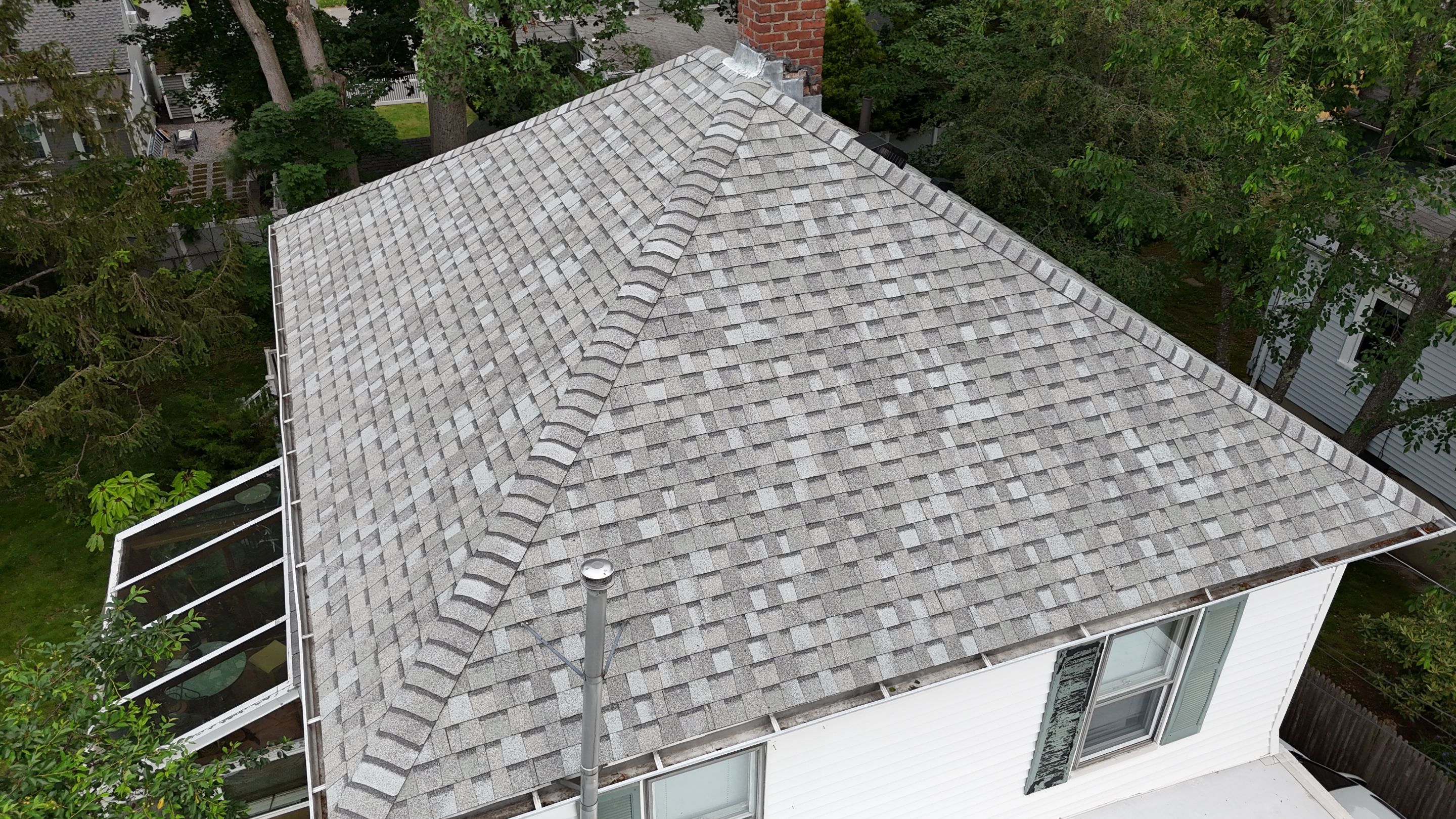 Title: Full Roof Replacement in Watertown, MA – Owens Corning Duration, Sierra Gray with Chimney Flashing Replacement by JOHNNYS PRO
