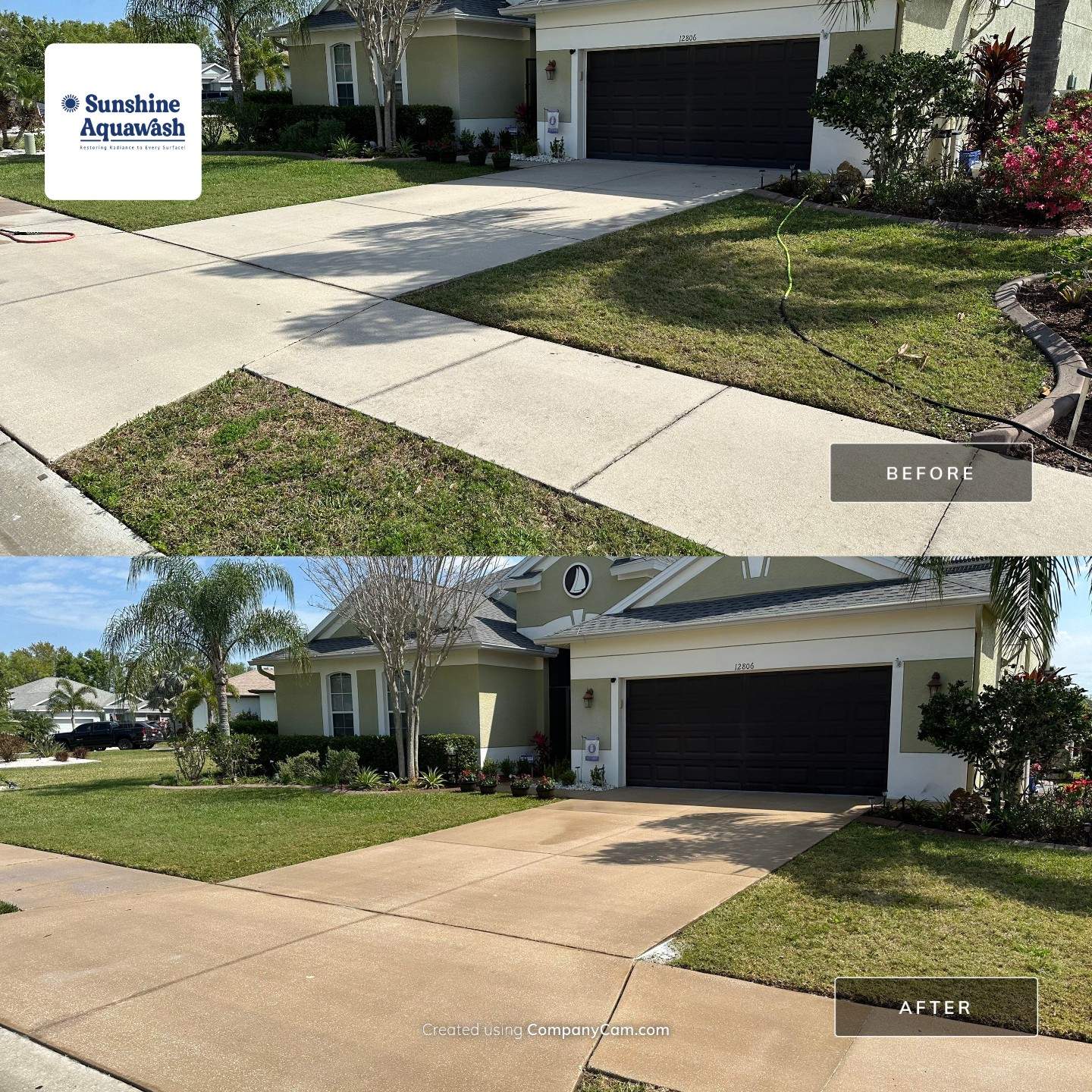 Driveway Cleaning in River Plantation Community, Parrish, FL by Sunshine AquaWash
