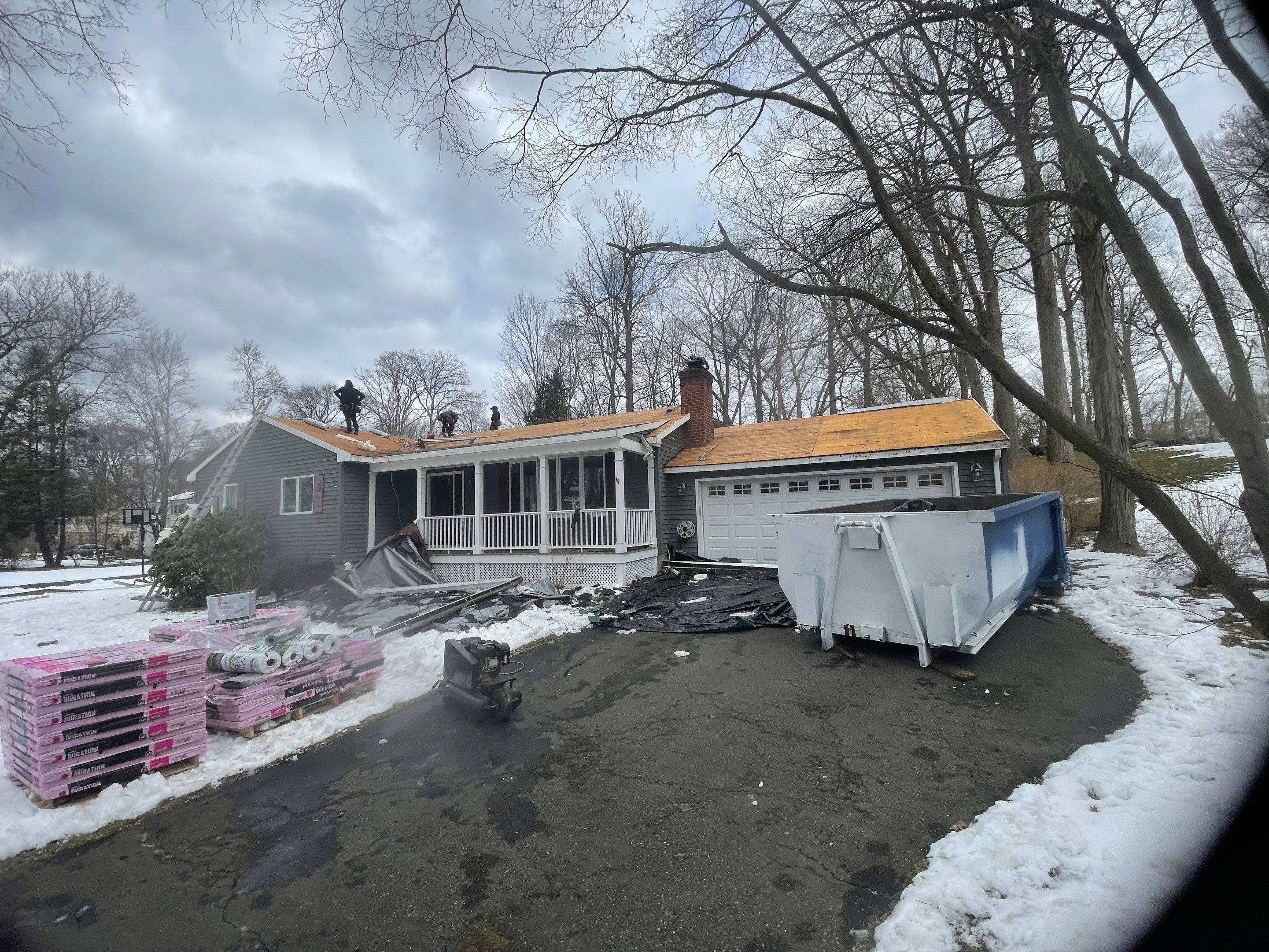 Residential Roofing Installation using Owens Corning Duration Estate Gray by A Plus Exterior