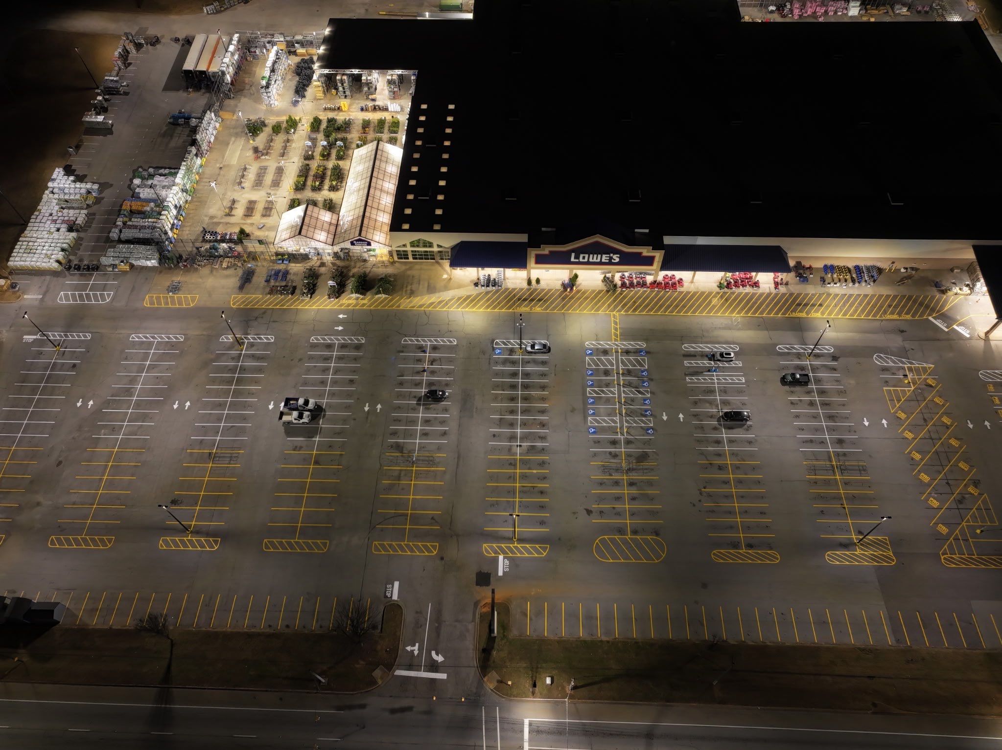 Parking Lot Re-stripe for Lowes by Spade Construction