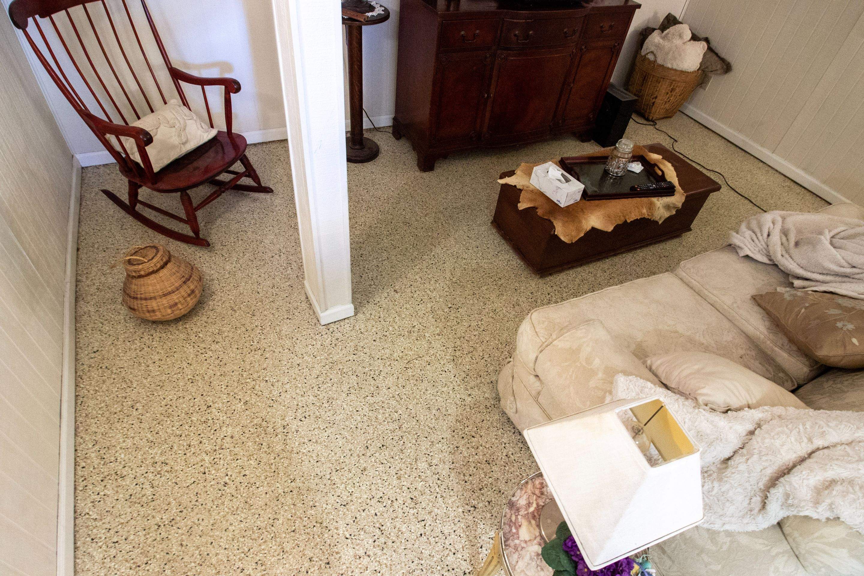 Basement Floor using Driftwood by Your1DayFloor.com