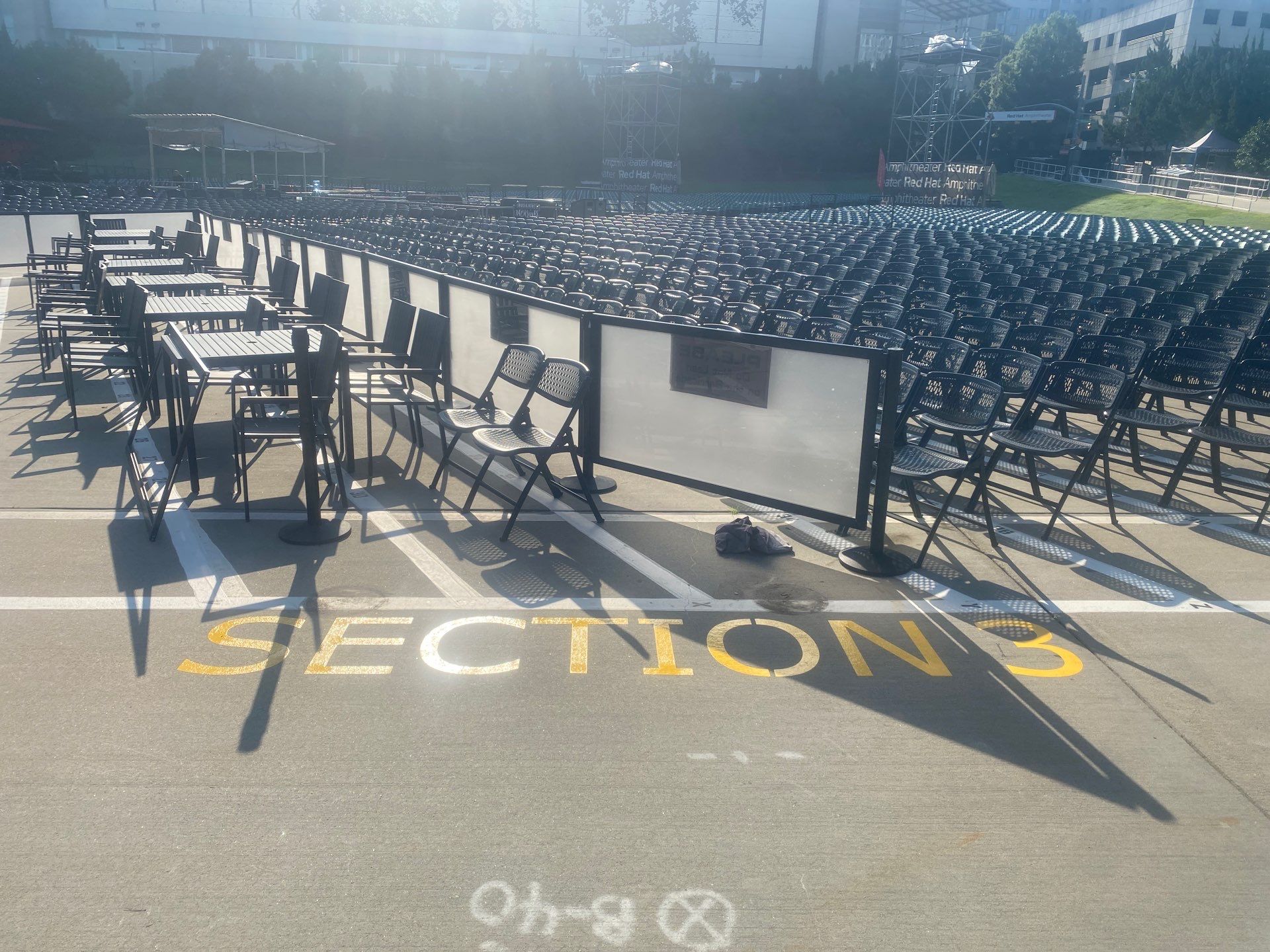 Red Hat Amphitheater Striping Job by Billy Weatherspoon Contractor