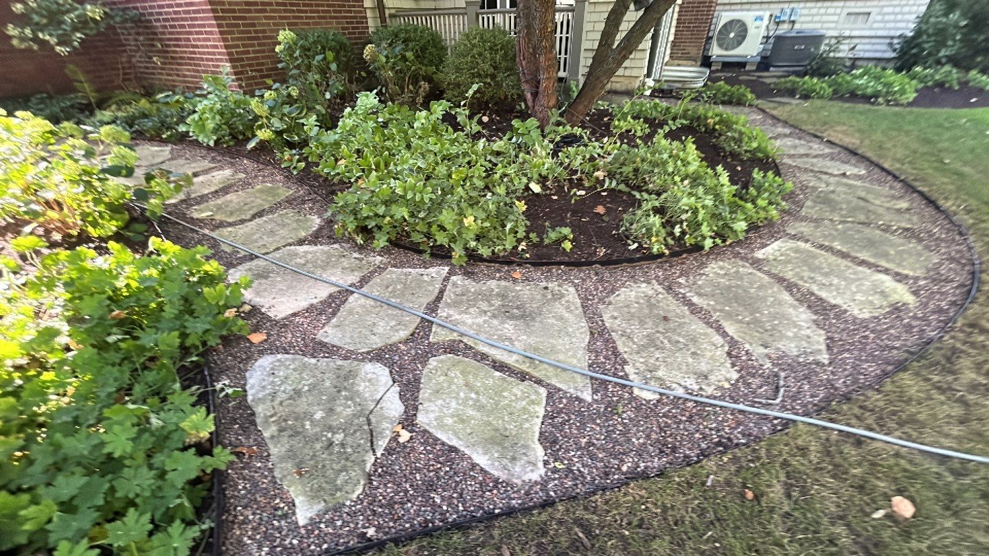natural stone using Algaecide, soft wash soap by Northern Power Washing LLC.