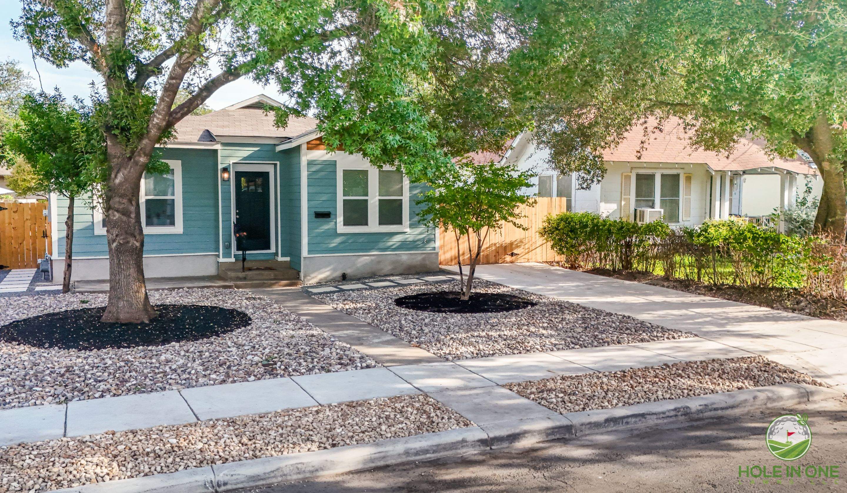 Low-Maintenance Front & Backyard Makeover, South San Antonio TX by Hole In One Lawns, LLC
