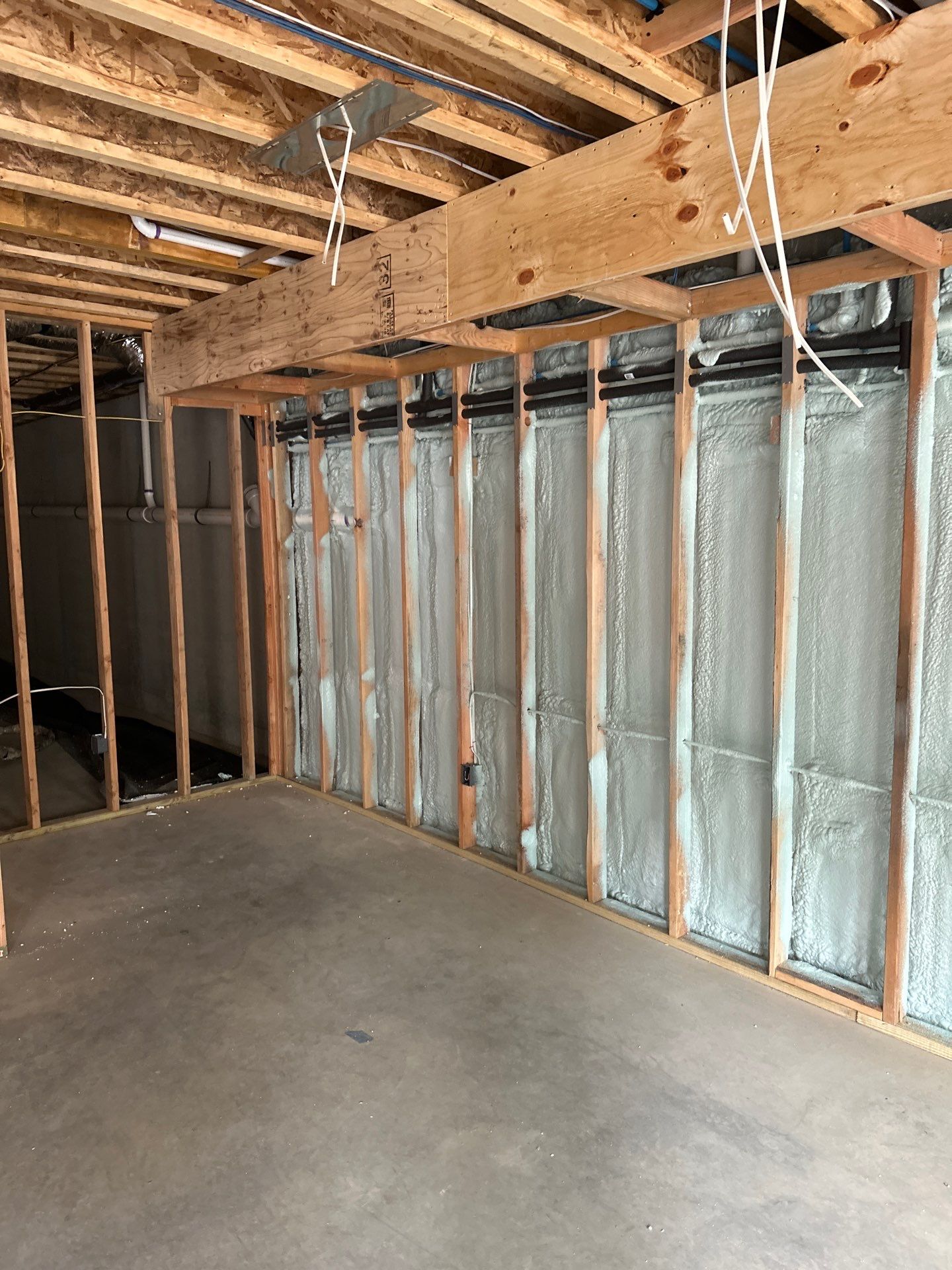 New Home Construction using open cell spray foam by NYS Foam & Energy